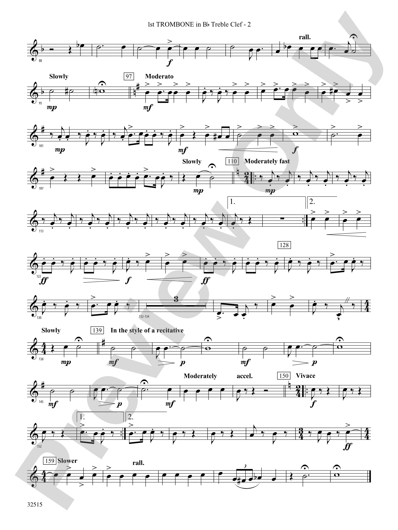 Reflections on "Ode to Joy": (wp) 1st B-flat Trombone T.C.