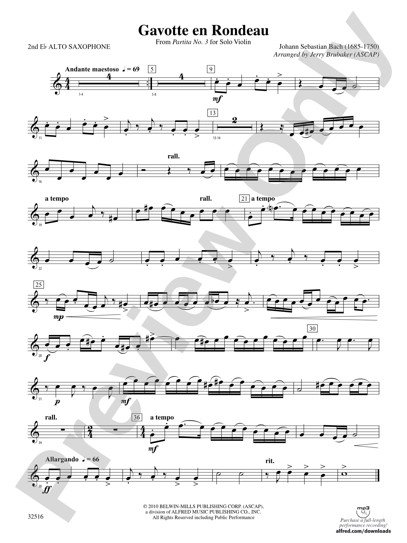 Gavotte en Rondeau: 2nd E-flat Alto Saxophone