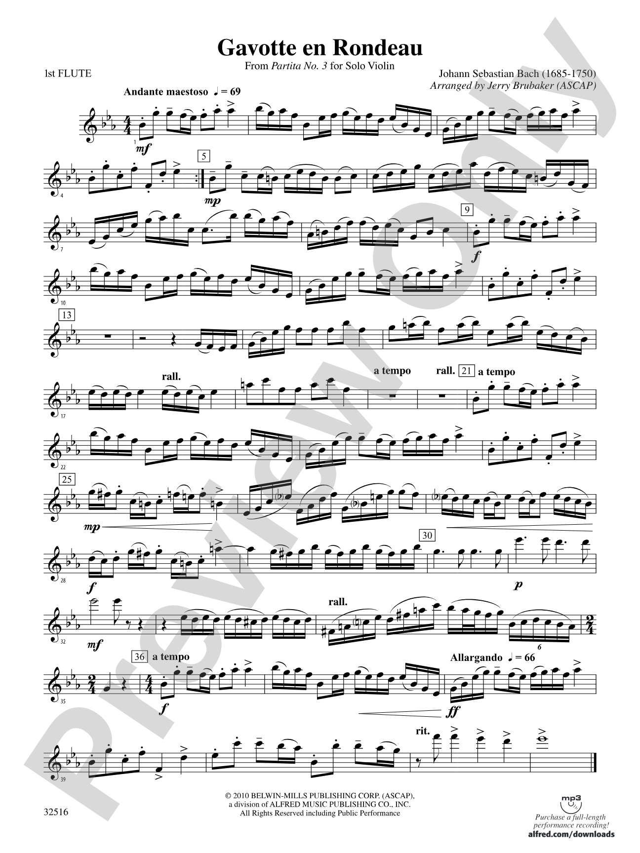 Gavotte en Rondeau: Flute