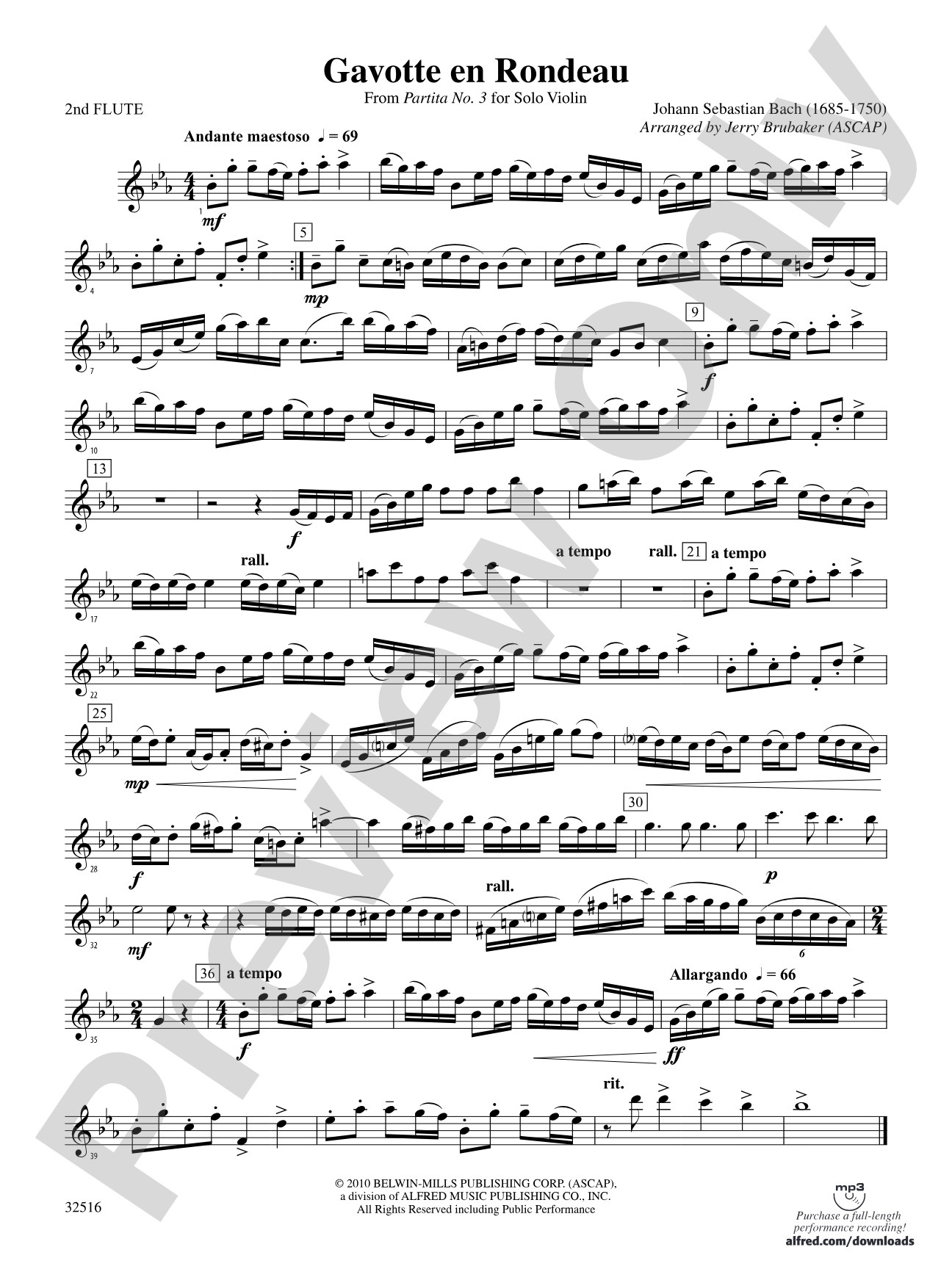 Gavotte en Rondeau: 2nd Flute