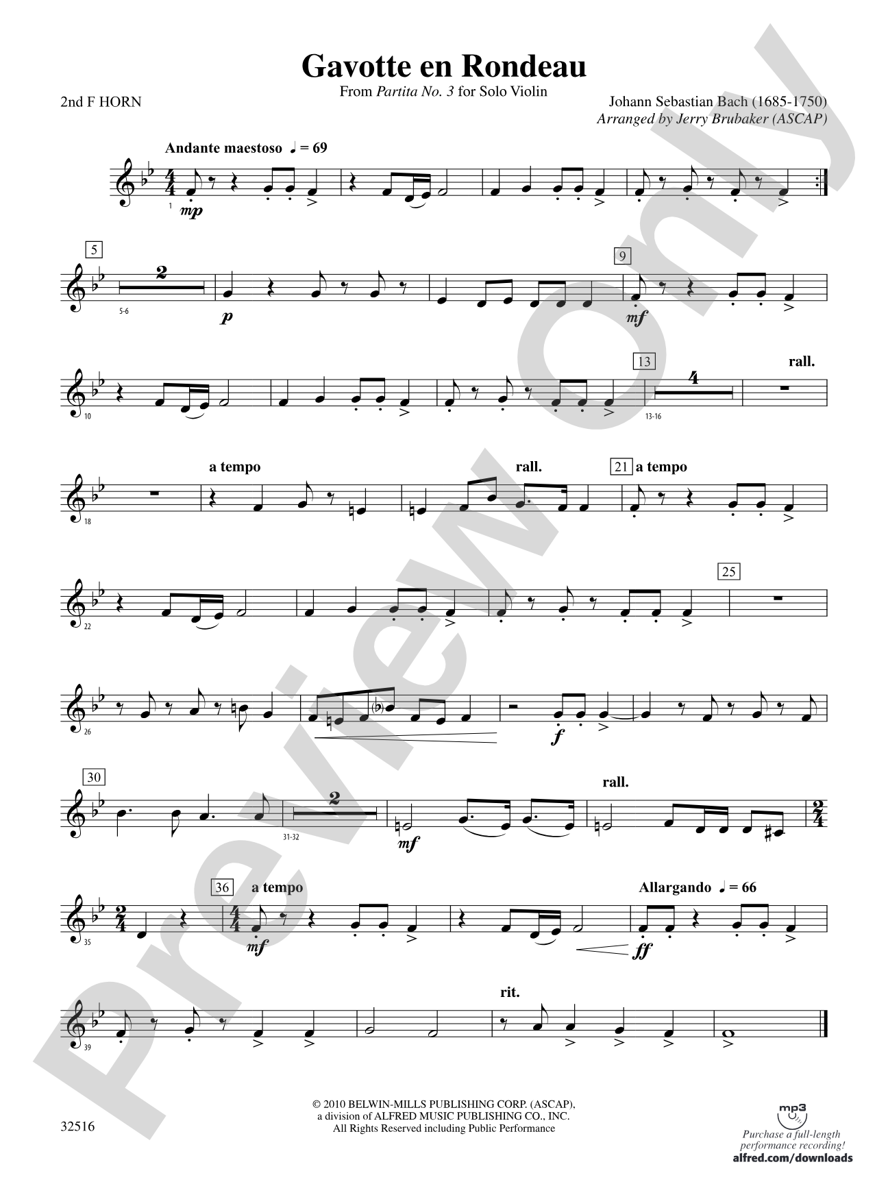 Gavotte en Rondeau: 2nd F Horn