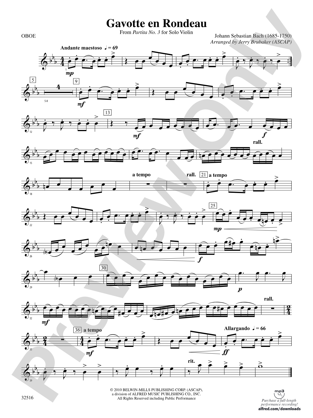 Gavotte en Rondeau: Oboe