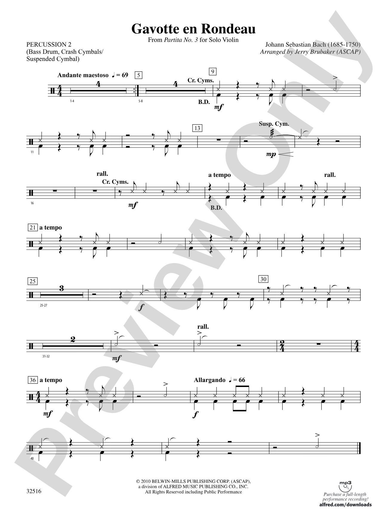 Gavotte en Rondeau: 2nd Percussion