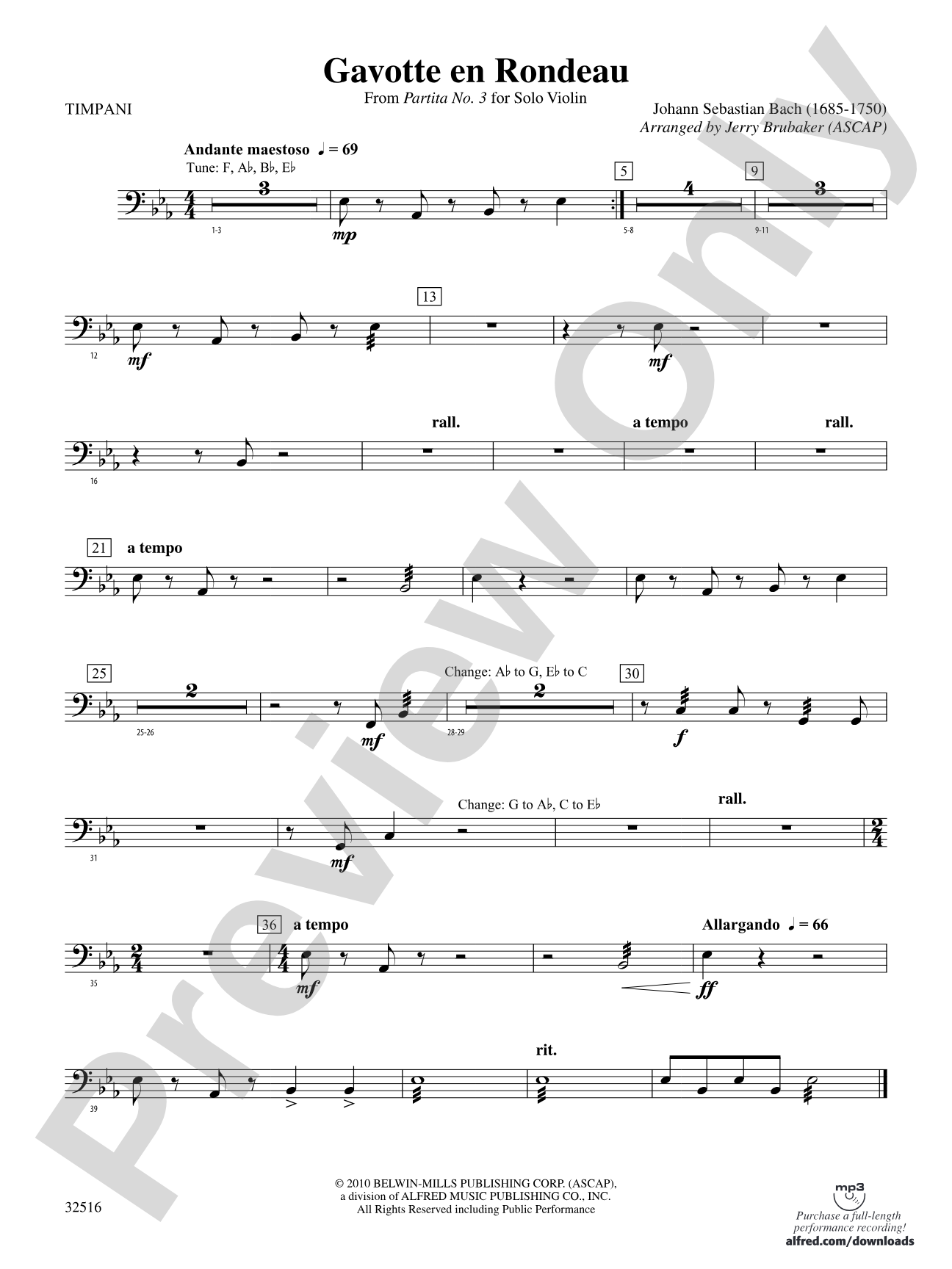 Gavotte en Rondeau: Timpani