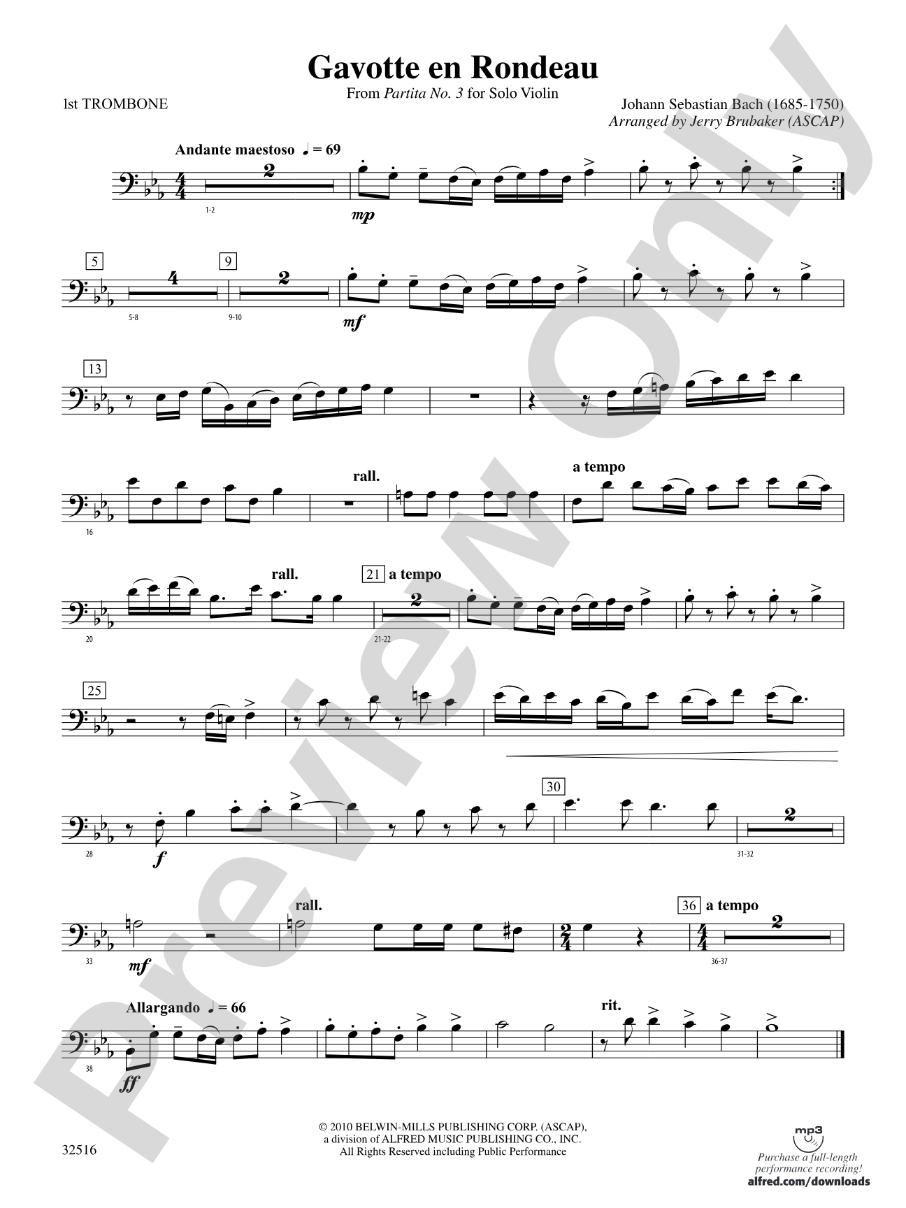 Gavotte en Rondeau: 1st Trombone