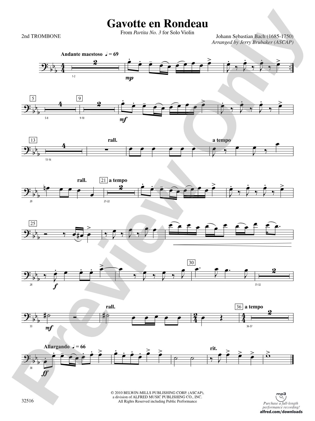 Gavotte en Rondeau: 2nd Trombone