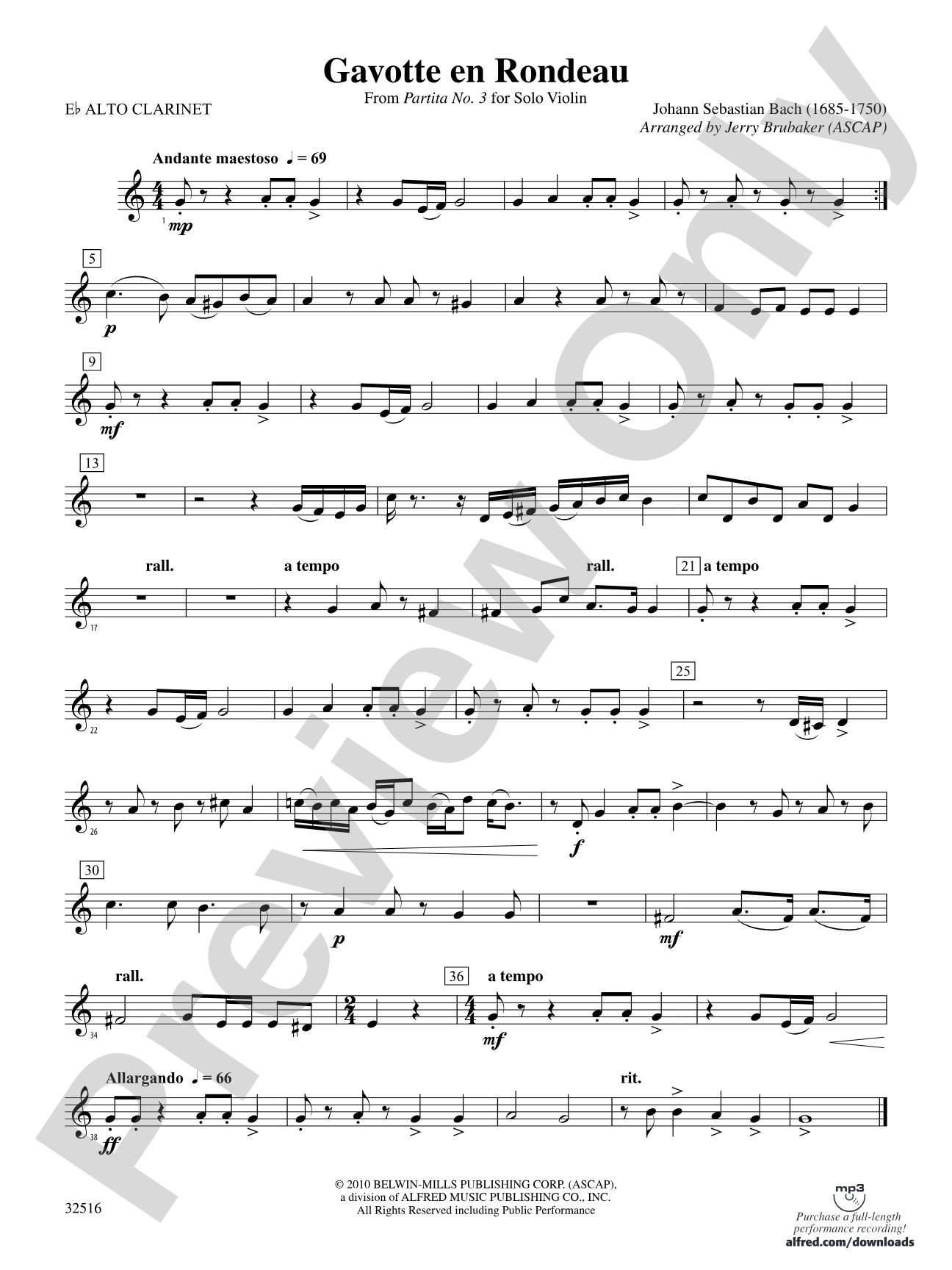 Gavotte en Rondeau: (wp) E-flat Alto Clarinet