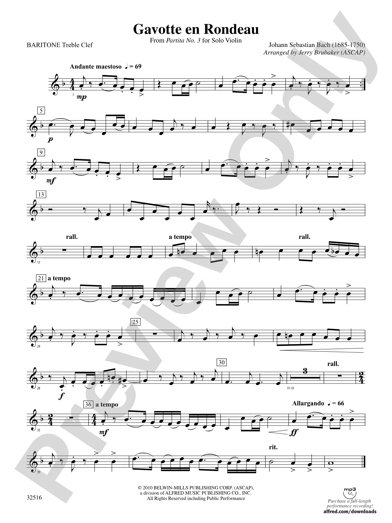 Gavotte en Rondeau: (wp) Baritone T.C.