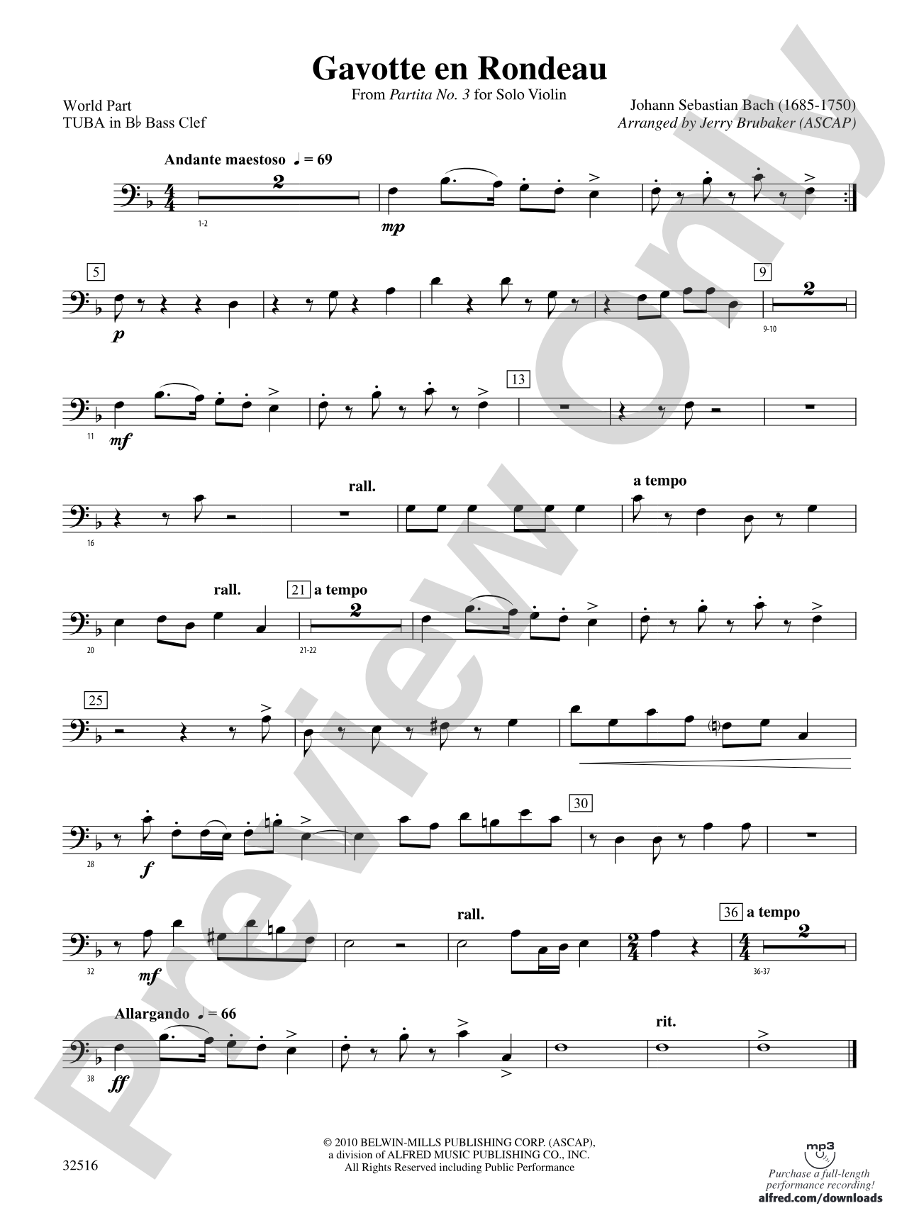 Gavotte en Rondeau: (wp) B-flat Tuba B.C.