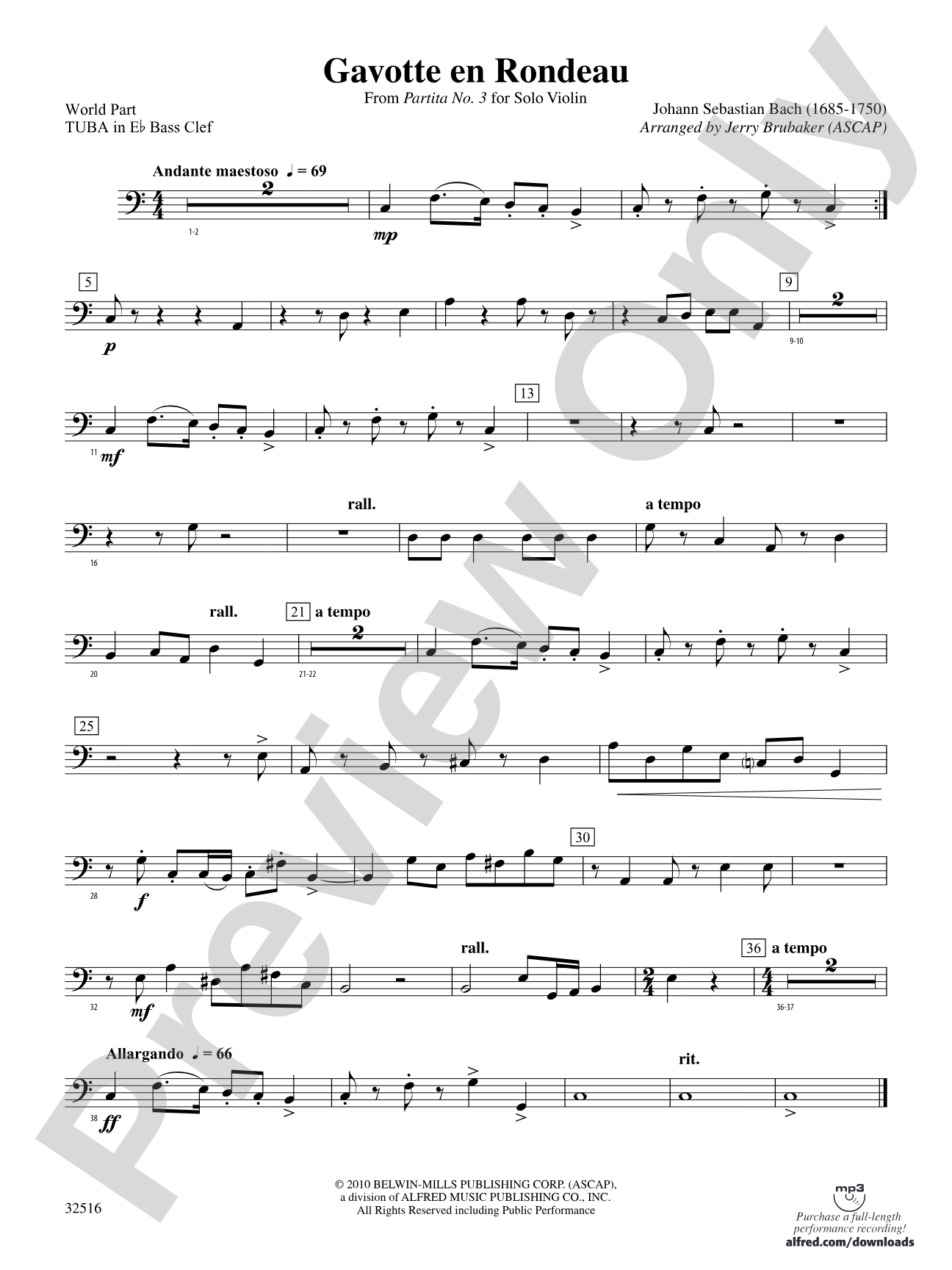 Gavotte en Rondeau: (wp) E-flat Tuba B.C.