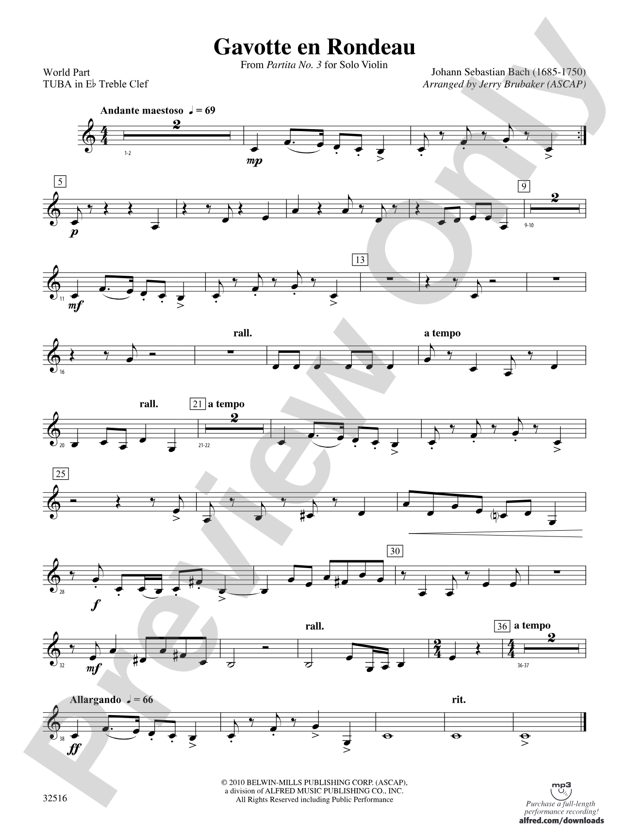 Gavotte en Rondeau: (wp) E-flat Tuba T.C.