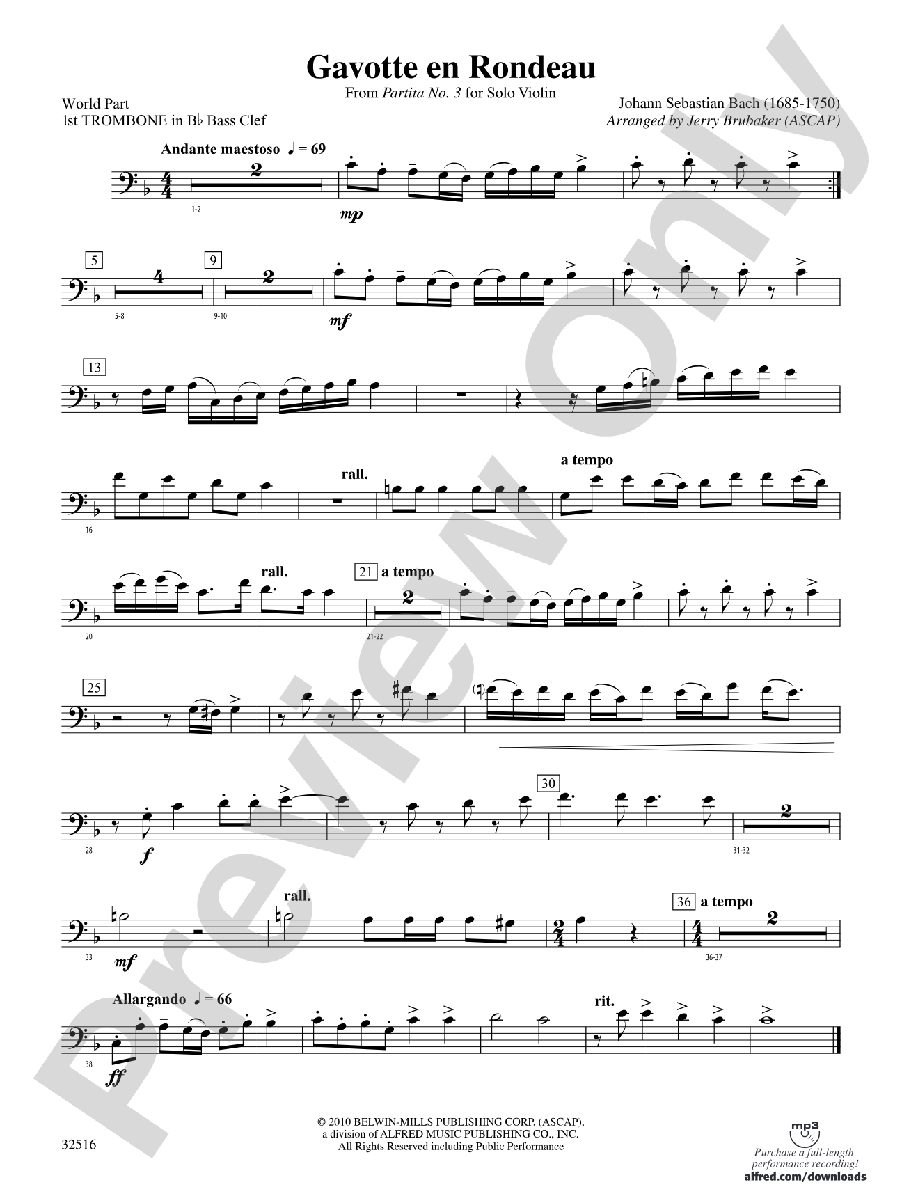 Gavotte en Rondeau: (wp) 1st B-flat Trombone B.C.