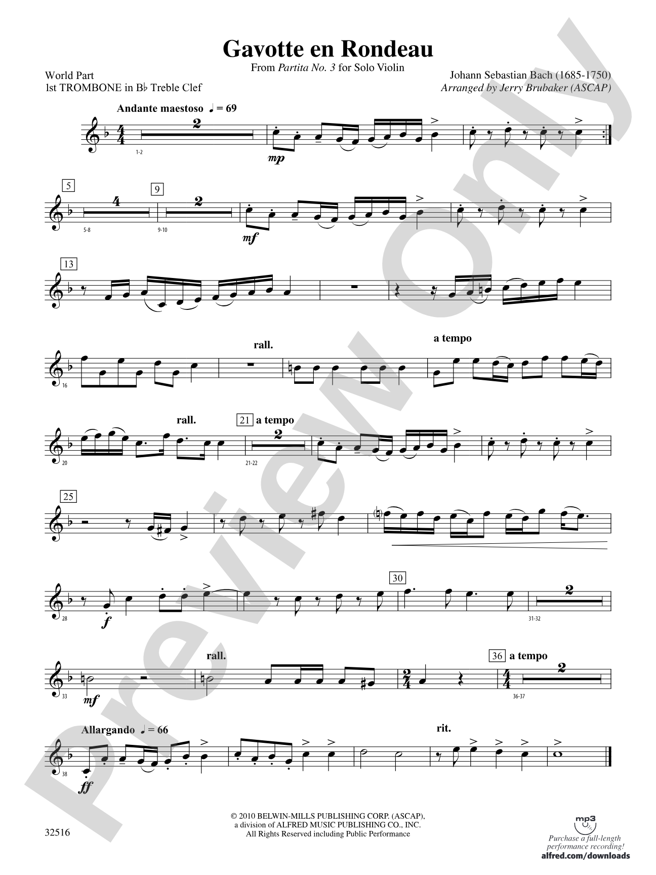 Gavotte en Rondeau: (wp) 1st B-flat Trombone T.C.