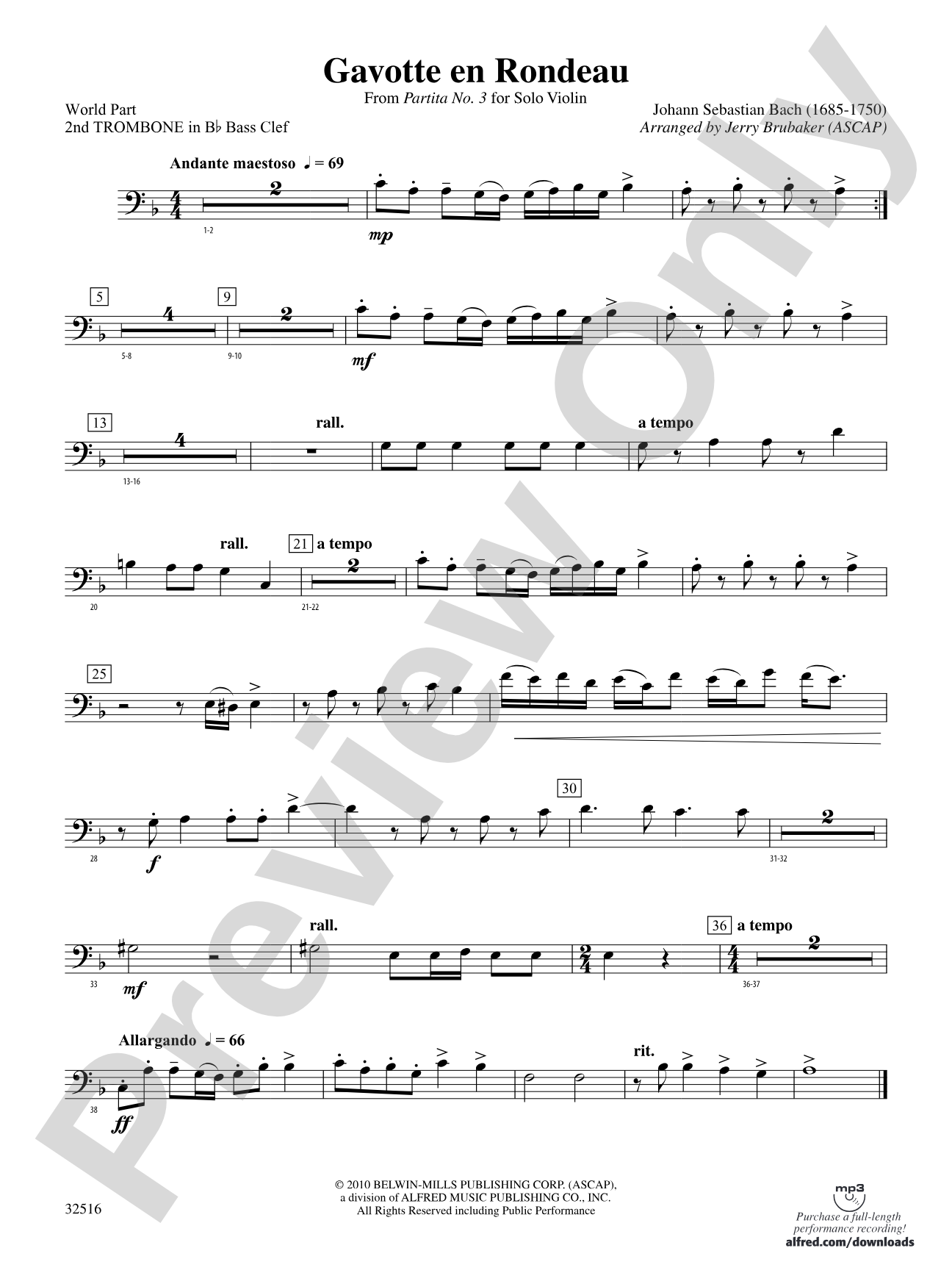 Gavotte en Rondeau: (wp) 2nd B-flat Trombone B.C.