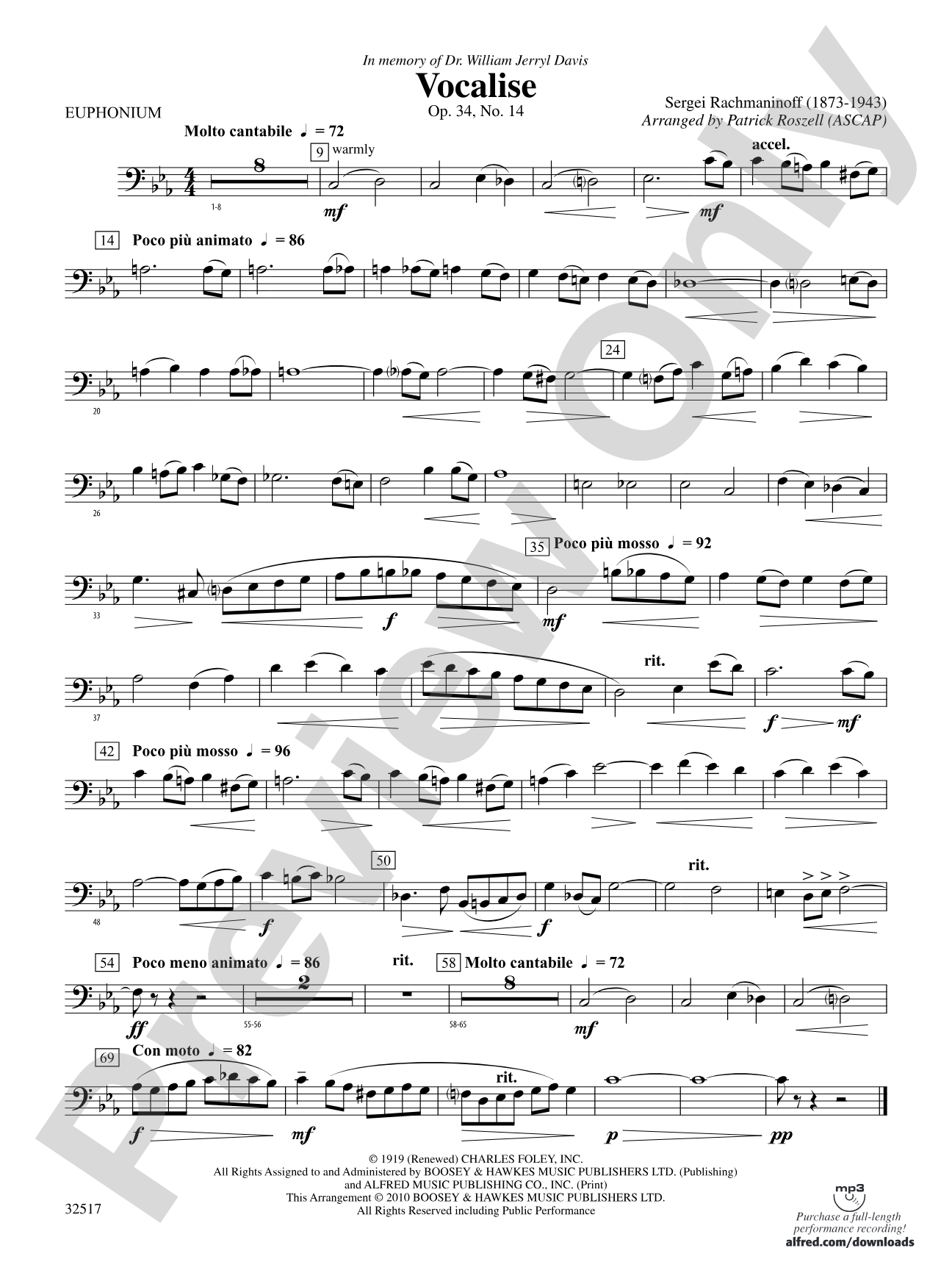 Vocalise, Op. 34, No. 14: Baritone B.C.