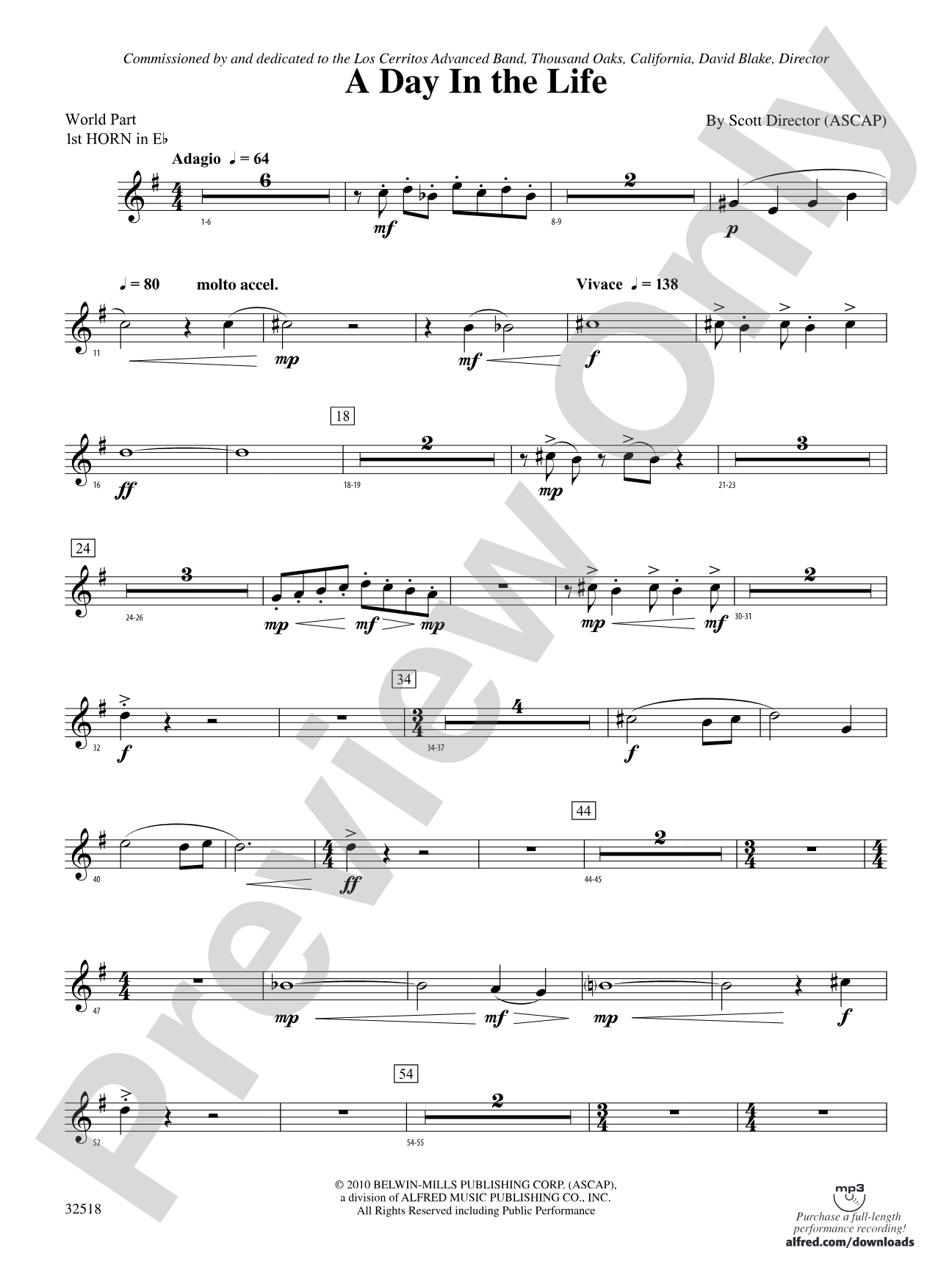 A Day in the Life: (wp) 1st Horn in E-flat