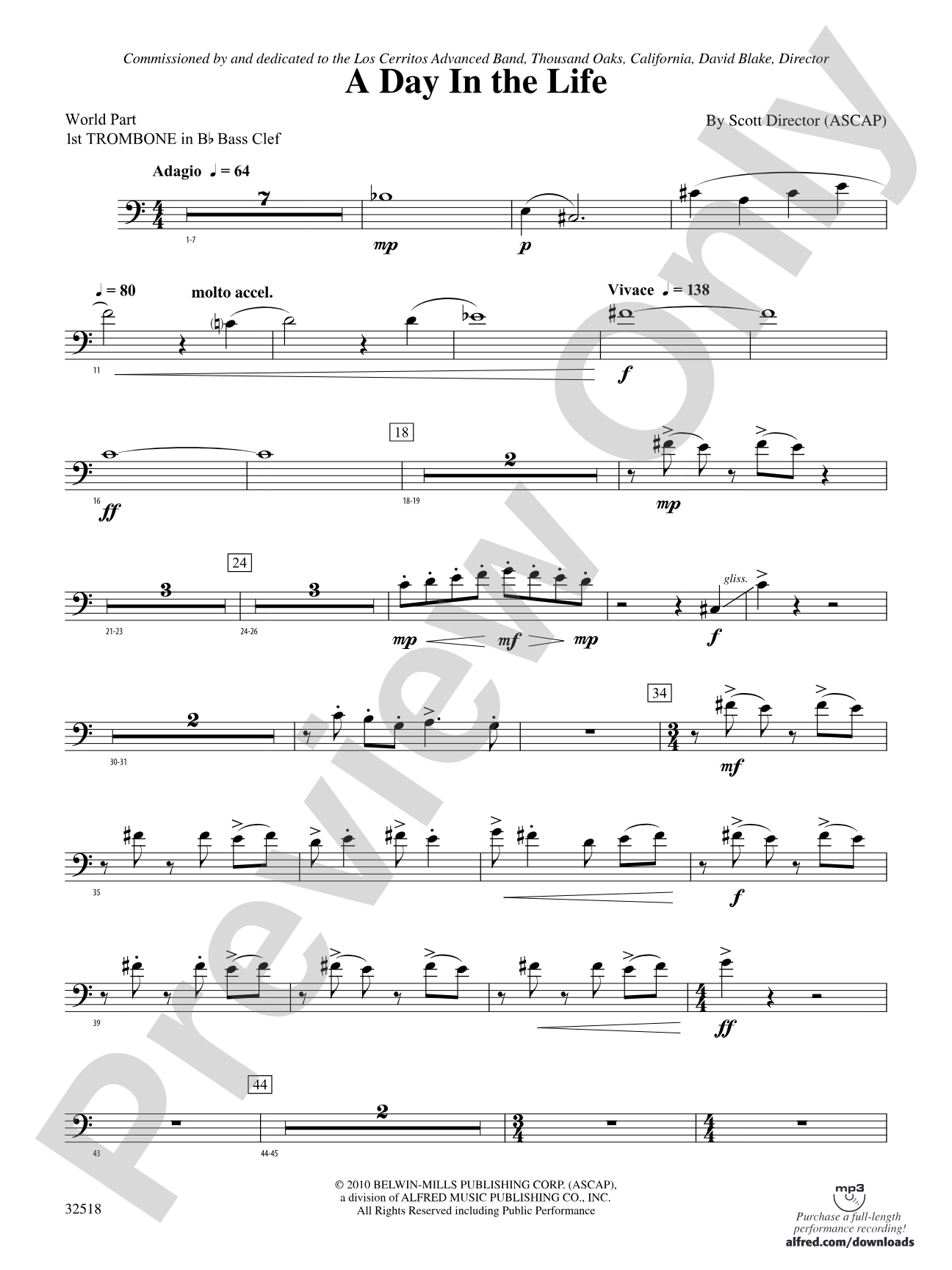 A Day in the Life: (wp) 1st B-flat Trombone B.C.