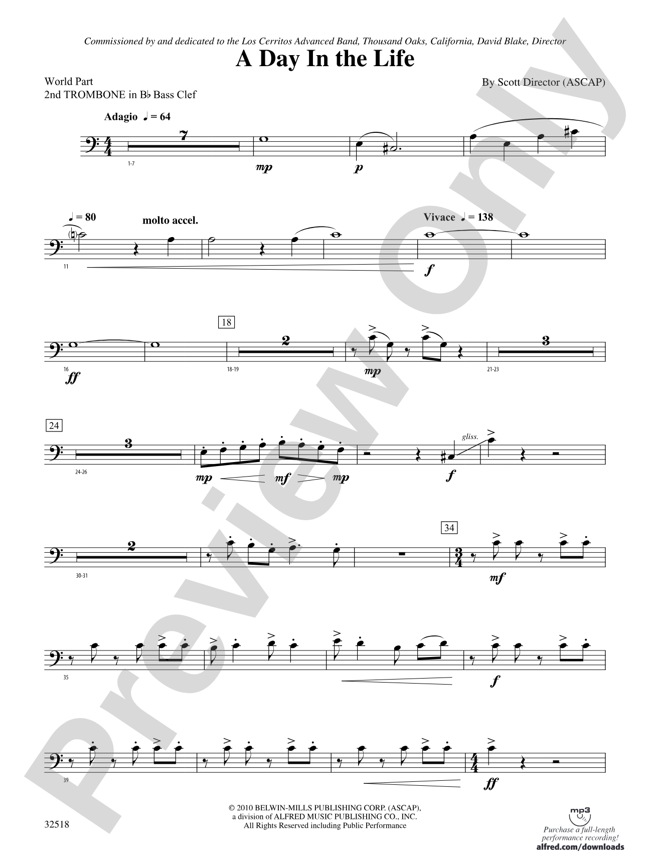 A Day in the Life: (wp) 2nd B-flat Trombone B.C.