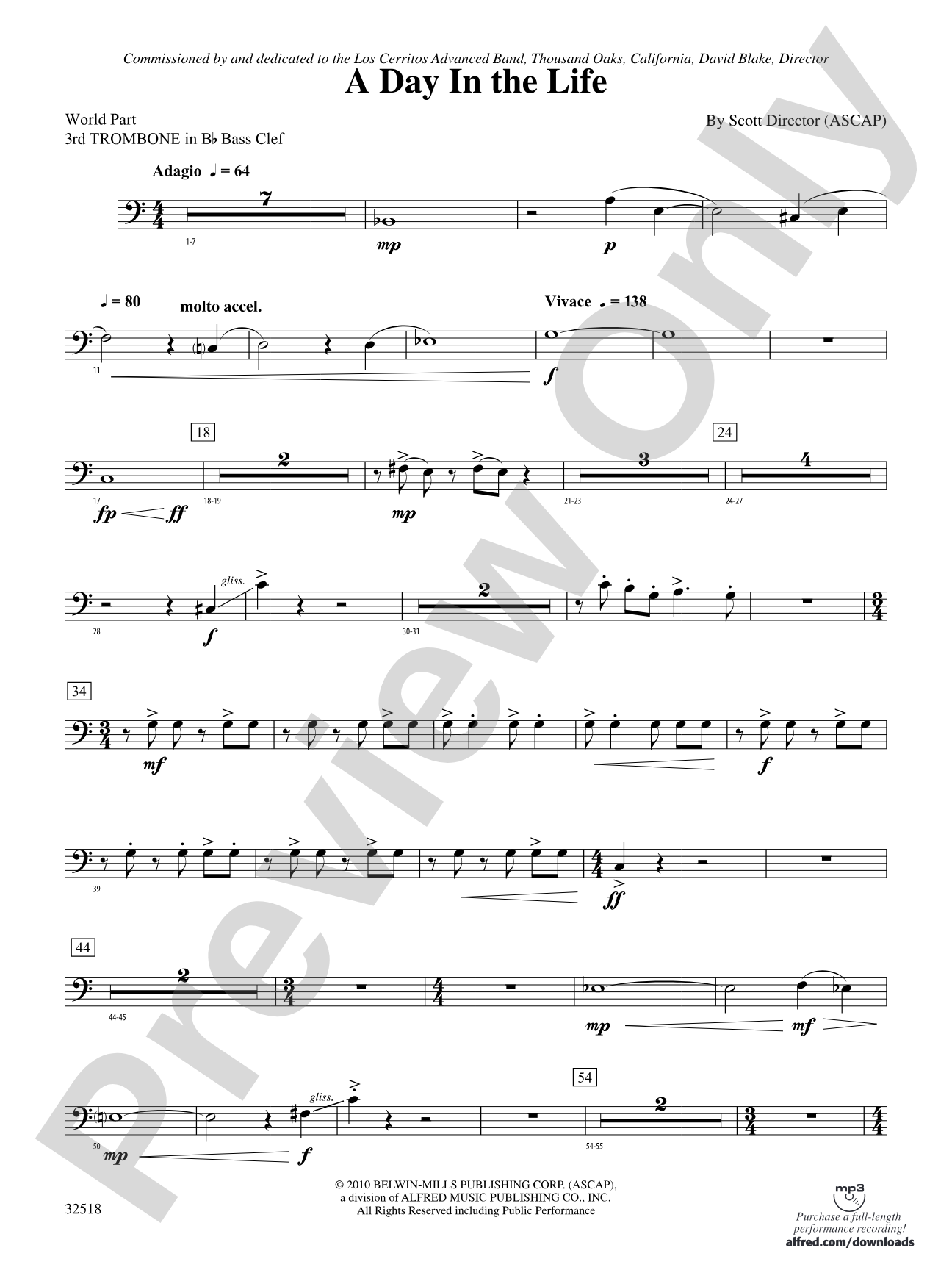 A Day in the Life: (wp) 3rd B-flat Trombone B.C.