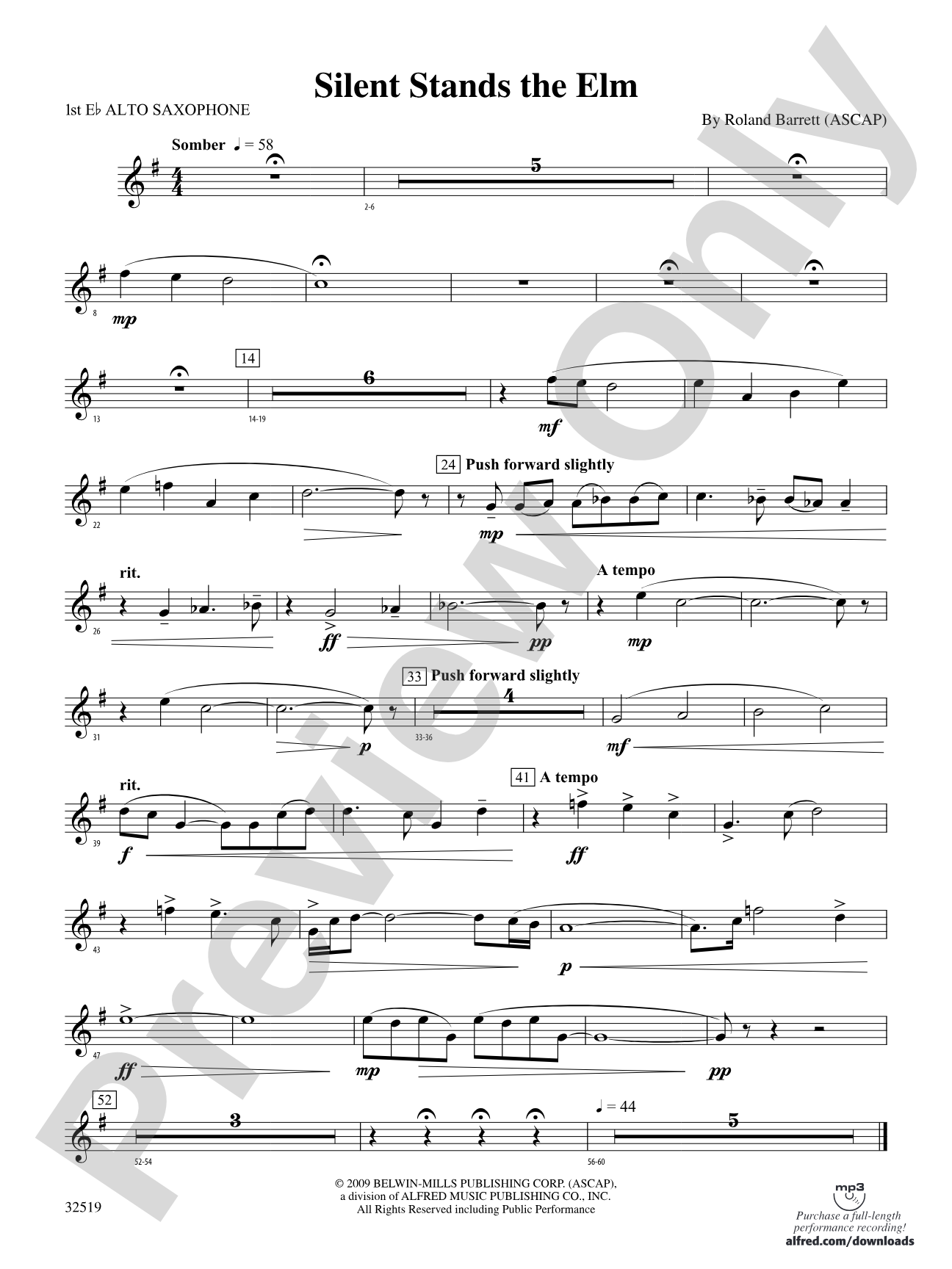 Silent Stands the Elm: E-flat Alto Saxophone