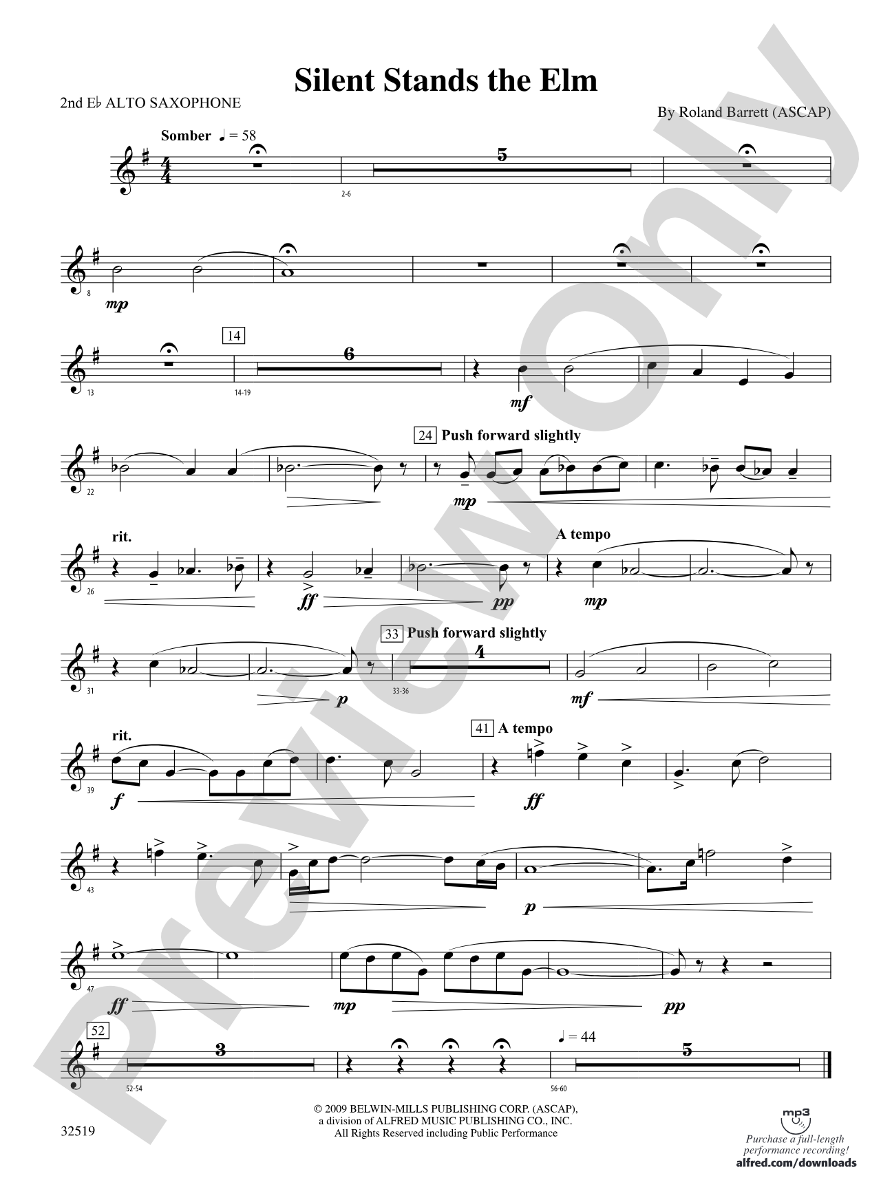 Silent Stands the Elm: 2nd E-flat Alto Saxophone