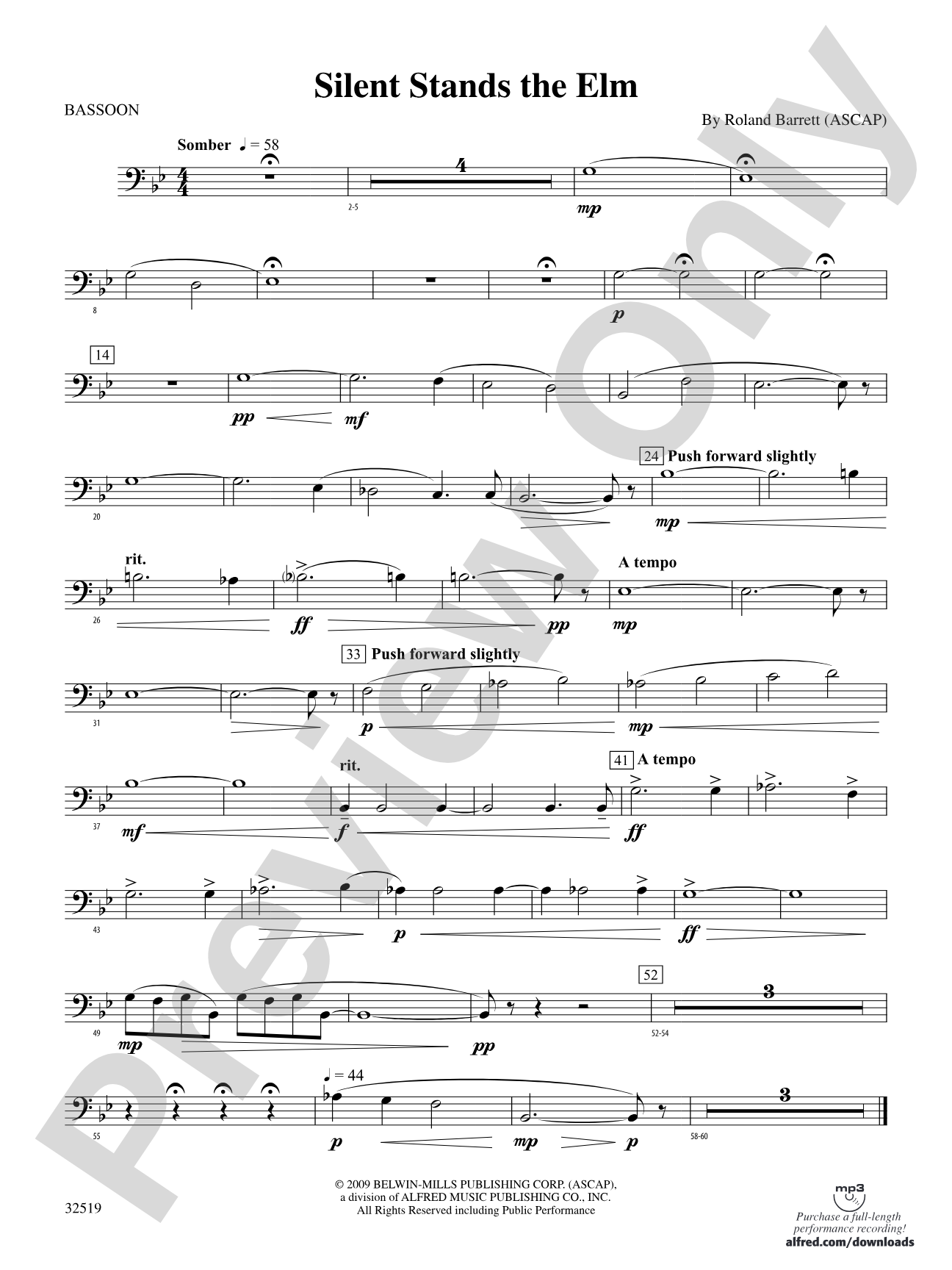 Silent Stands the Elm: Bassoon