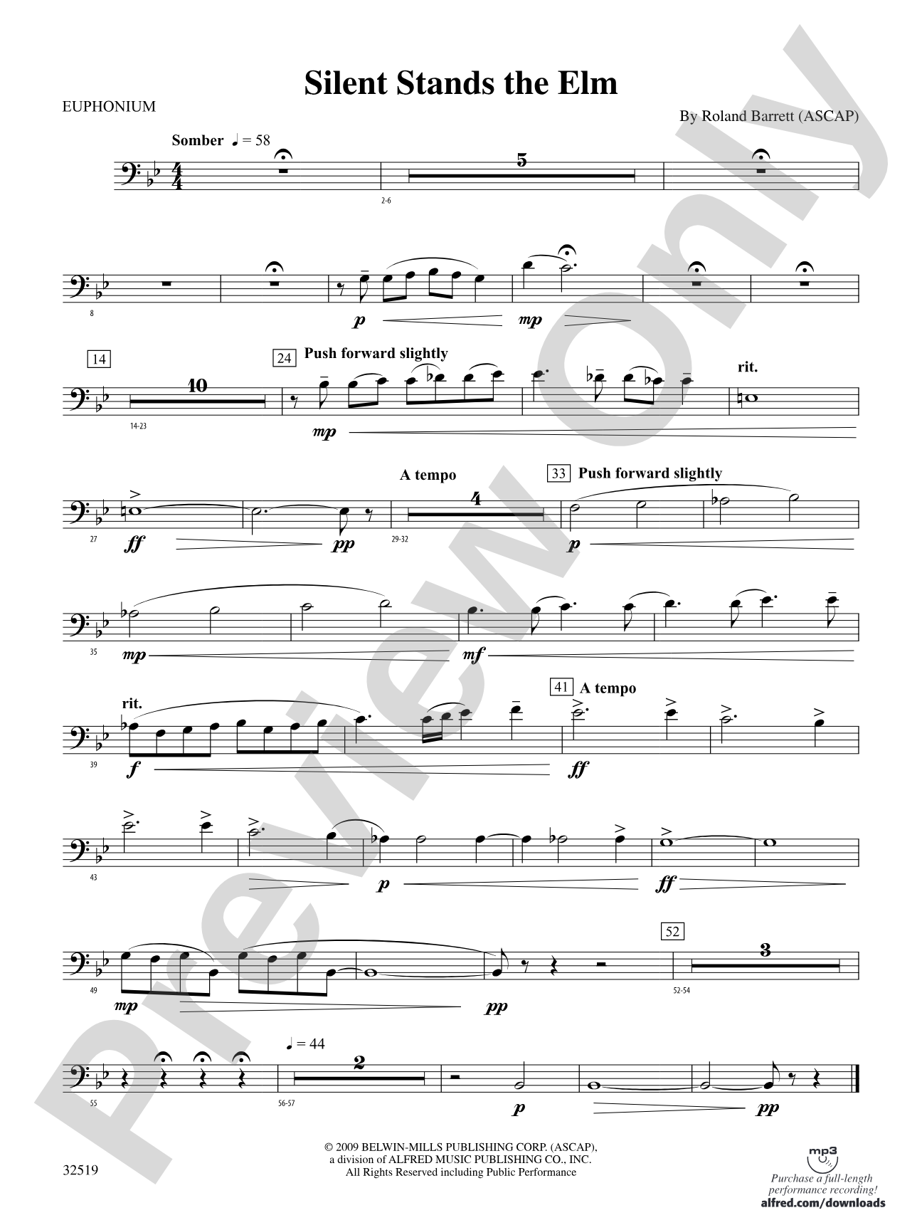 Silent Stands the Elm: Baritone B.C.