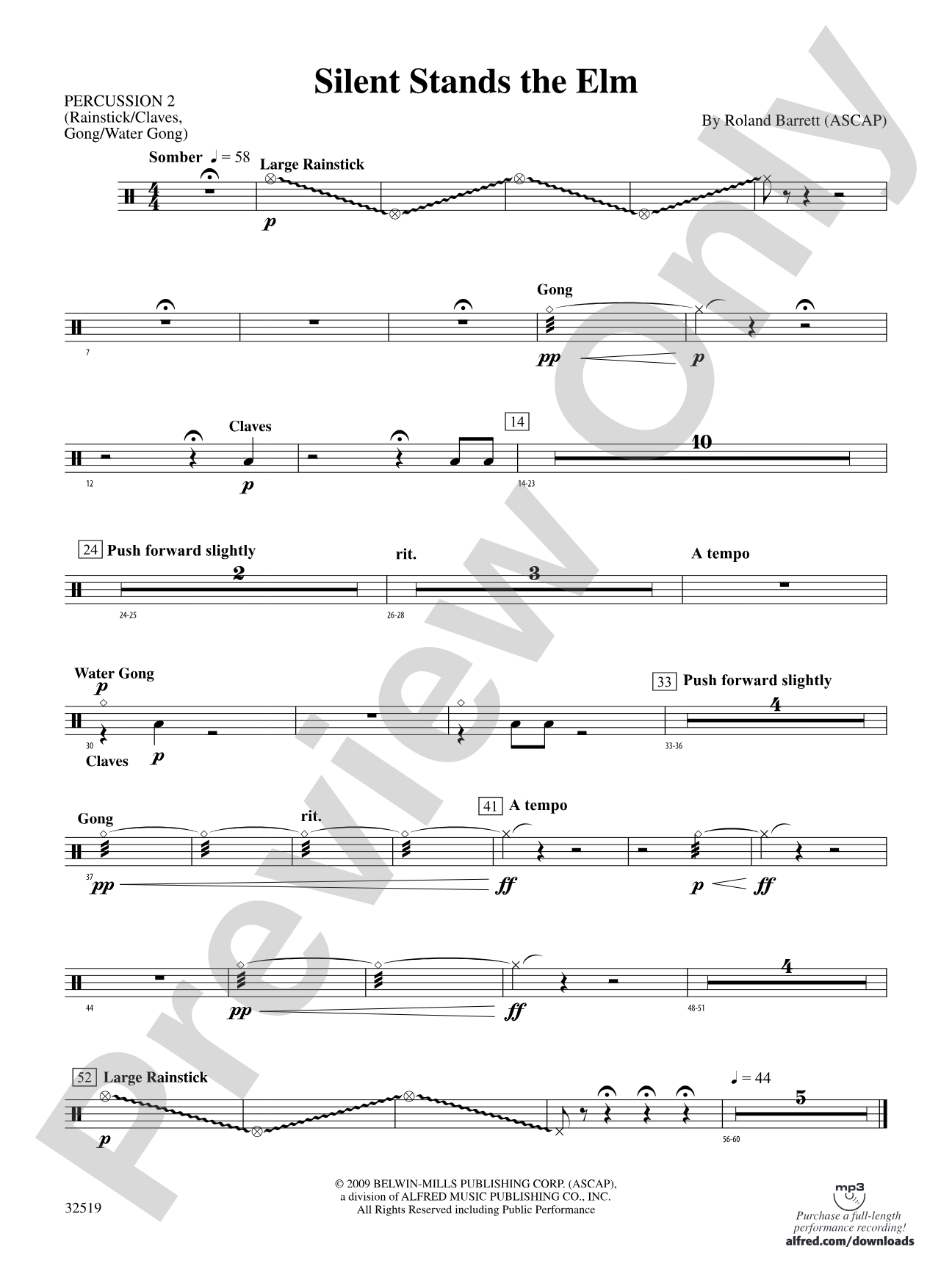 Silent Stands the Elm: 2nd Percussion
