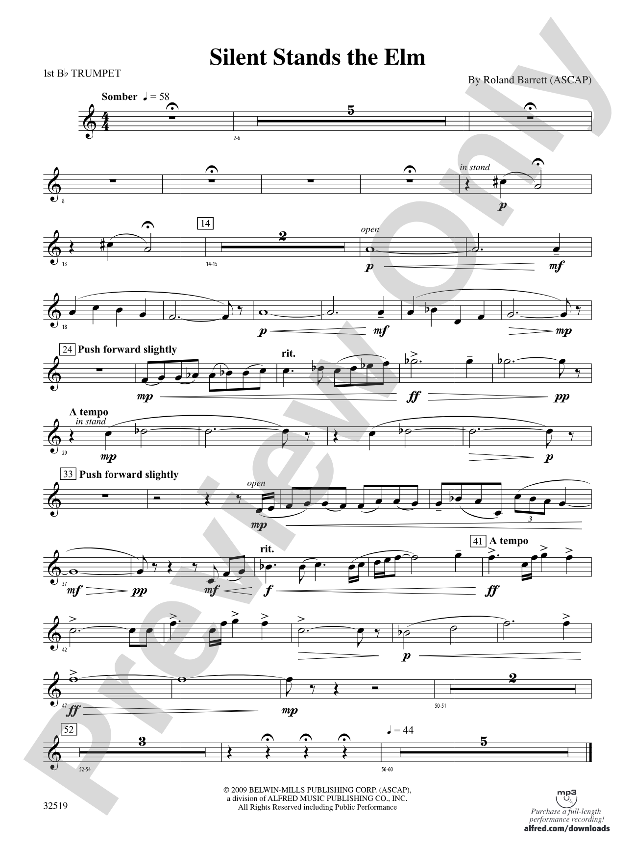Silent Stands the Elm: 1st B-flat Trumpet