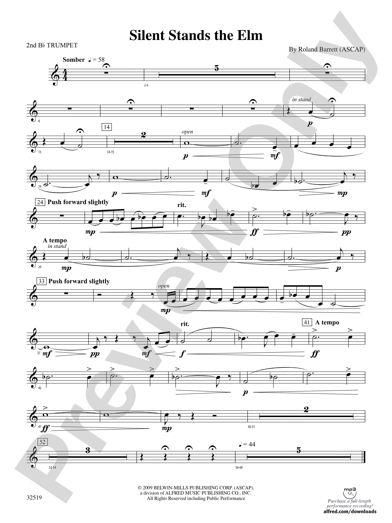 Silent Stands the Elm: 2nd B-flat Trumpet