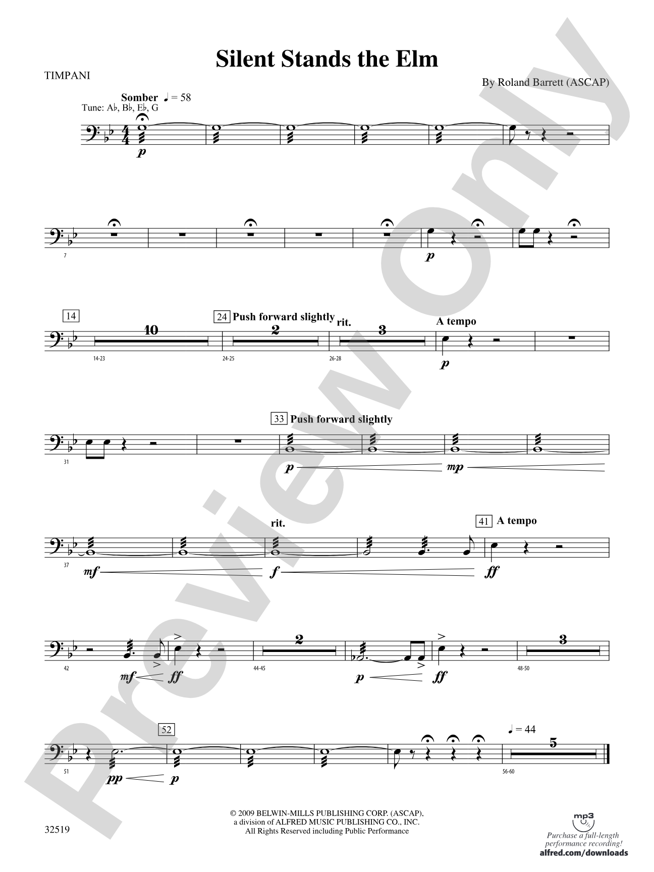 Silent Stands the Elm: Timpani