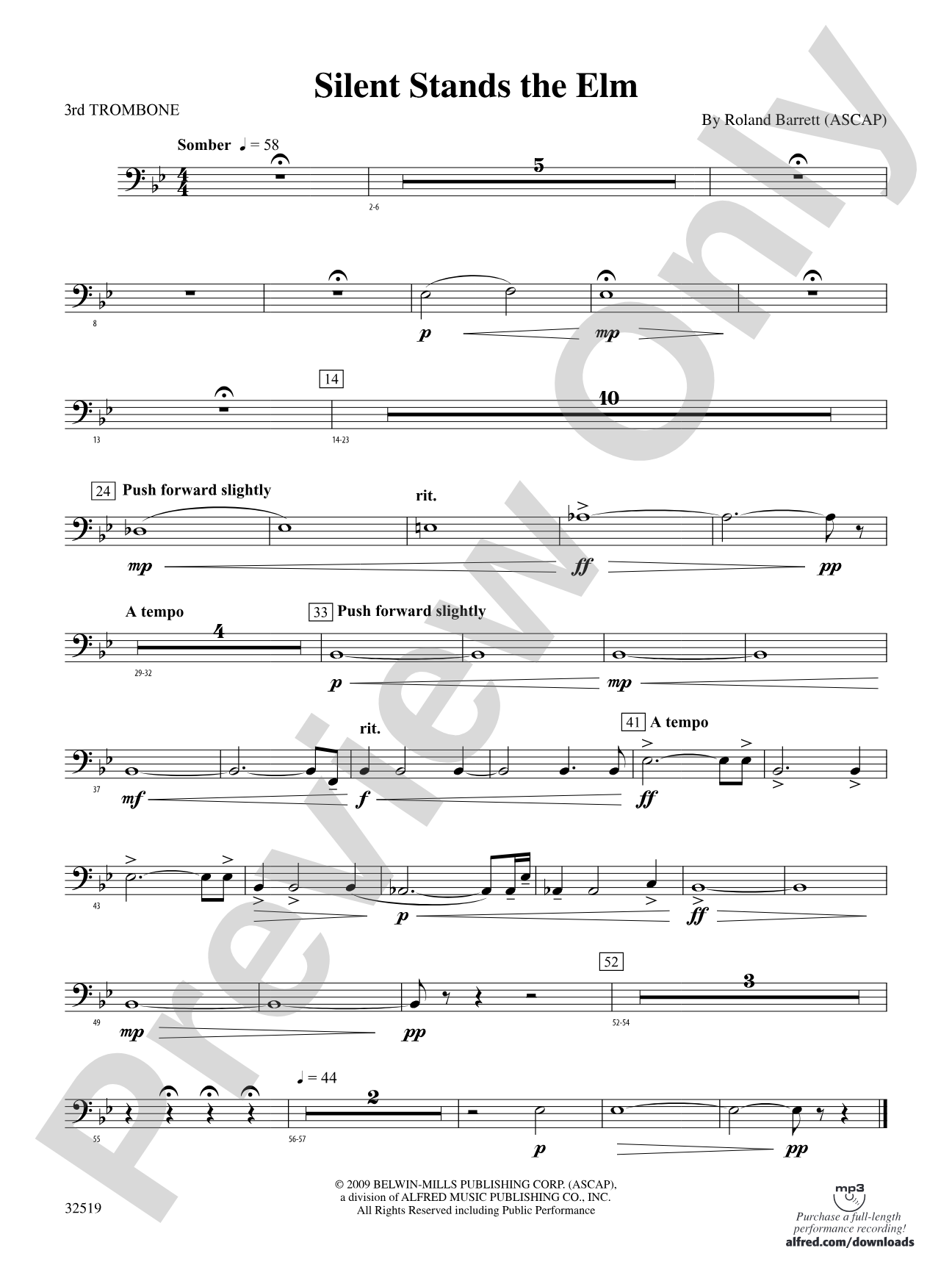 Silent Stands the Elm: 3rd Trombone
