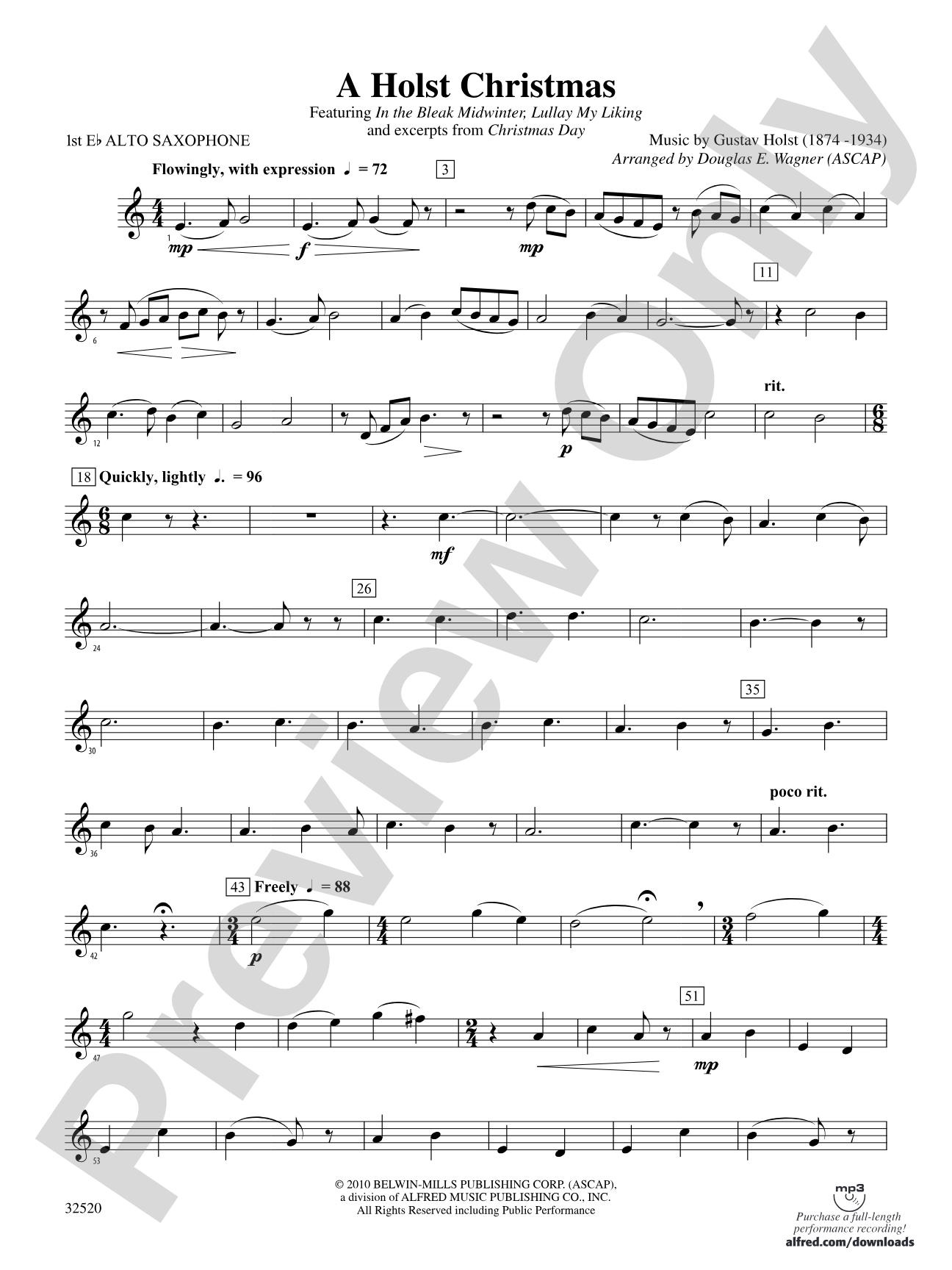 A Holst Christmas: E-flat Alto Saxophone