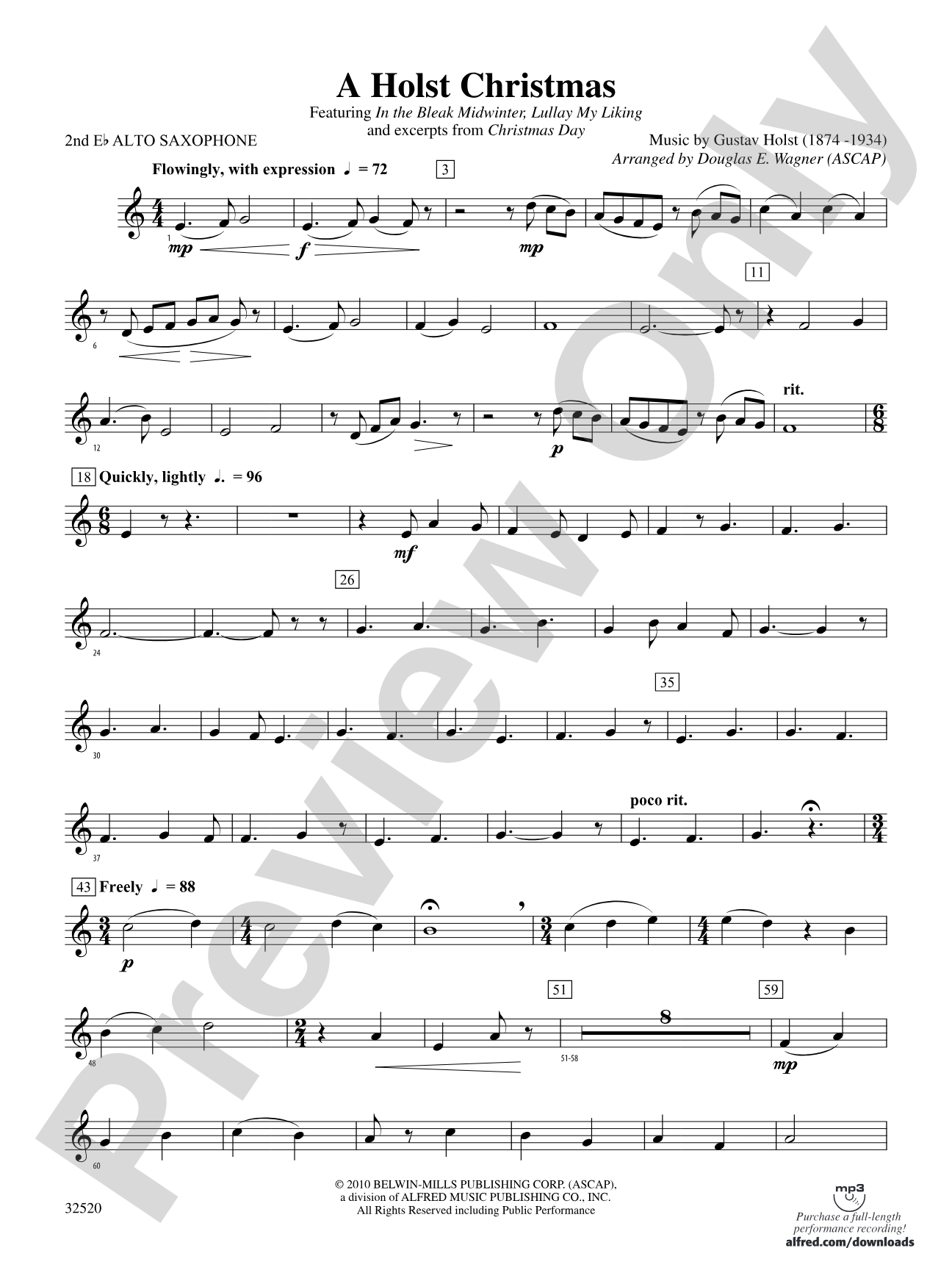 A Holst Christmas: 2nd E-flat Alto Saxophone