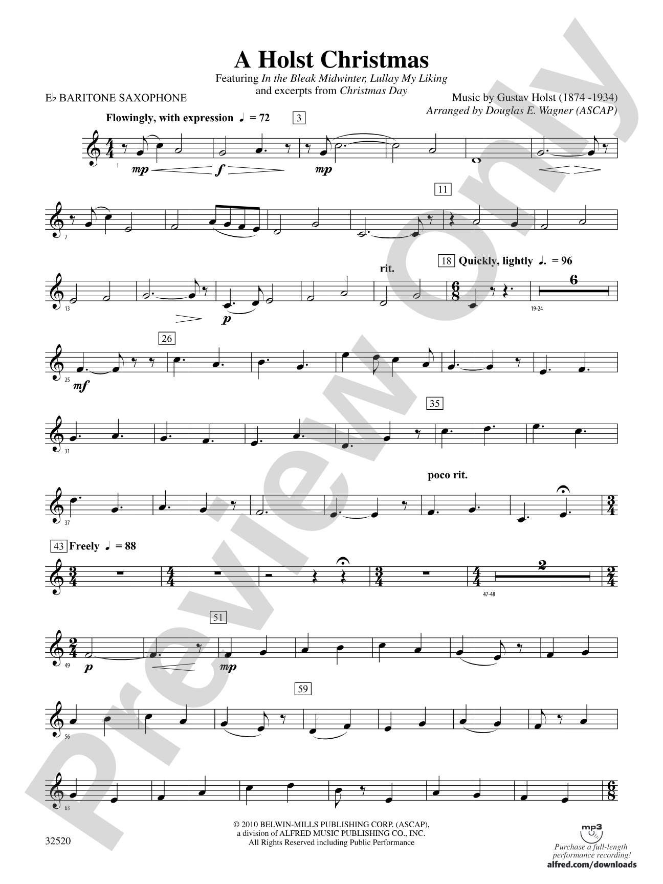 A Holst Christmas: E-flat Baritone Saxophone