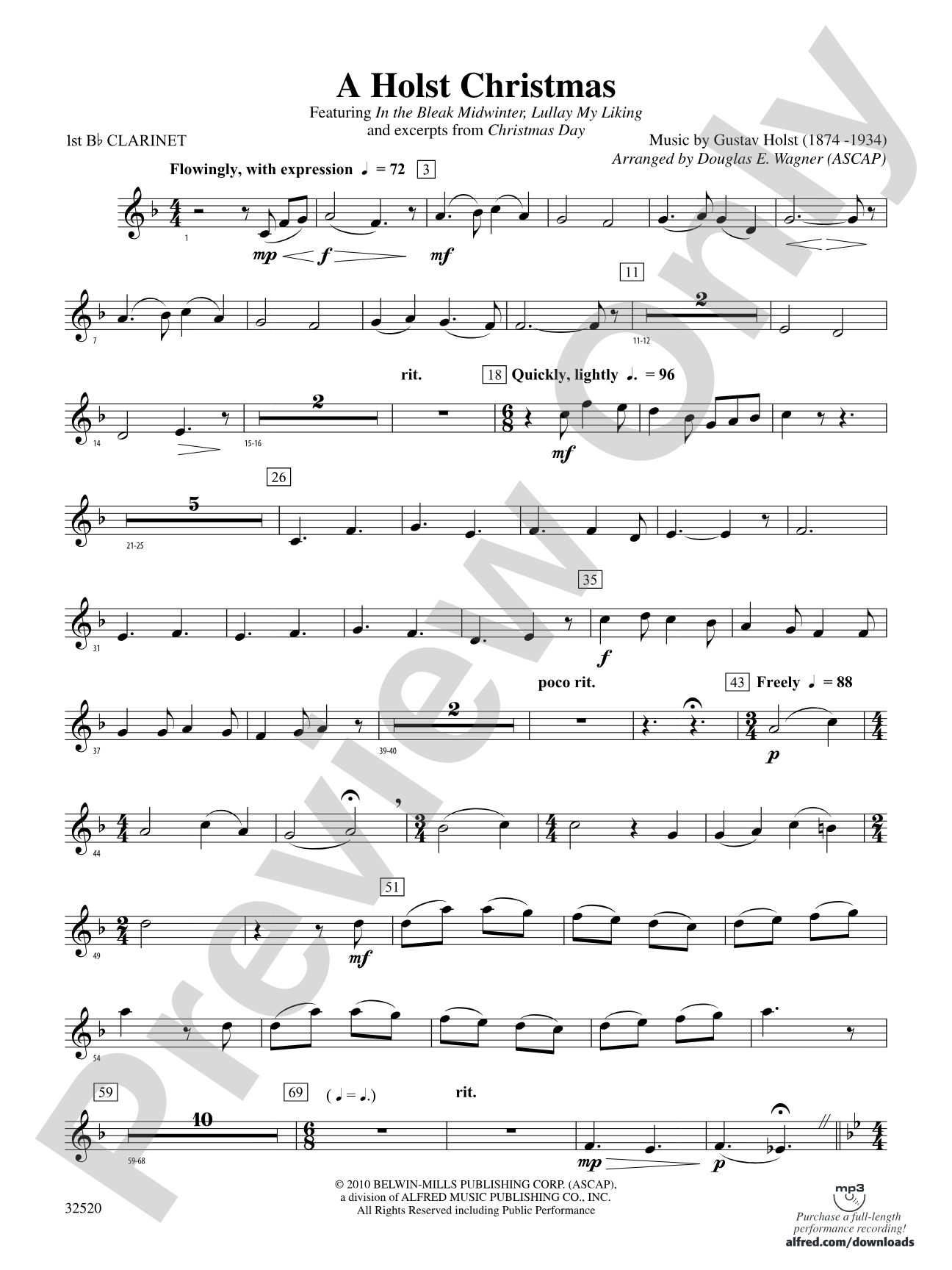 A Holst Christmas: 1st B-flat Clarinet