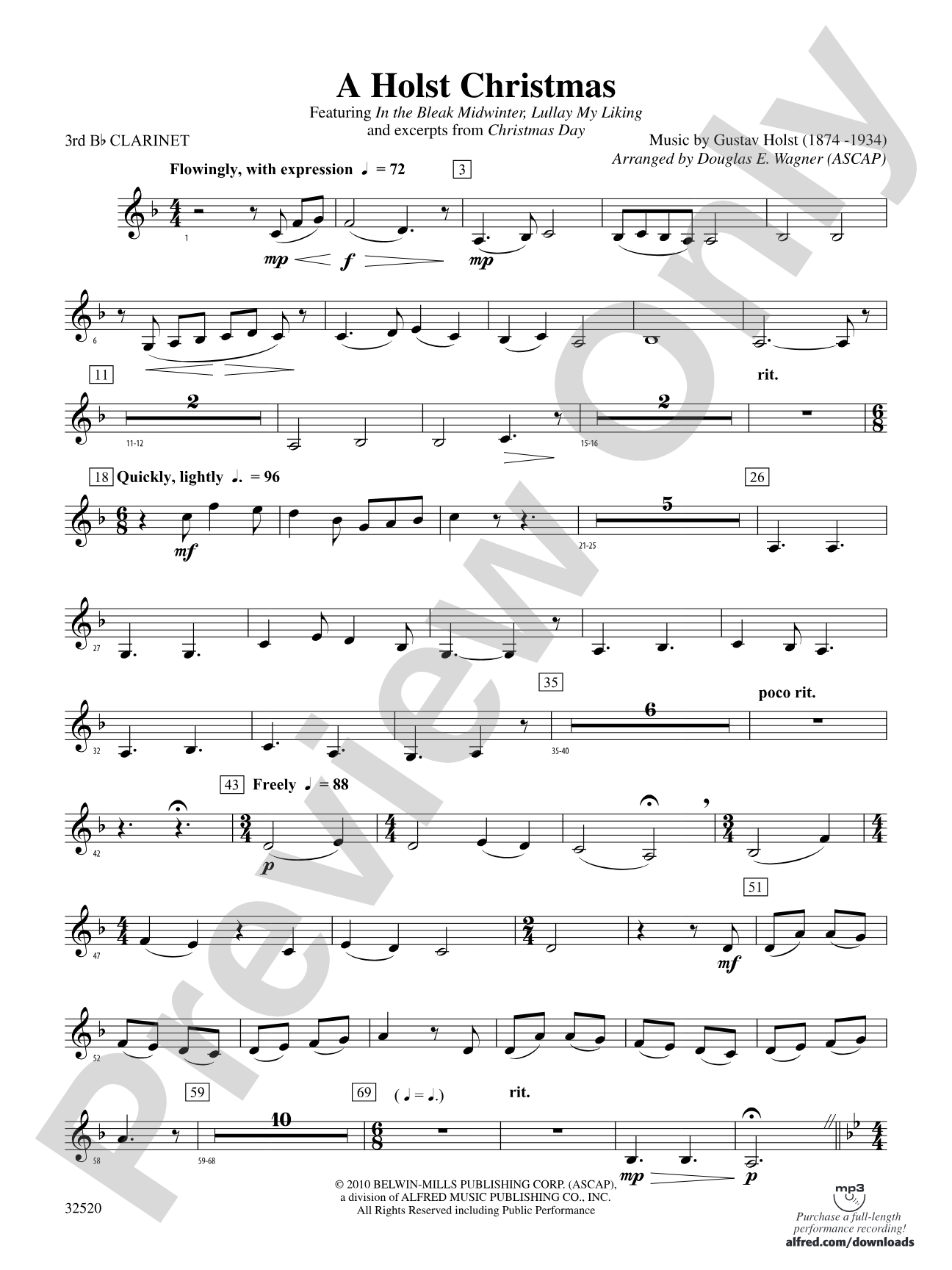 A Holst Christmas: 3rd B-flat Clarinet