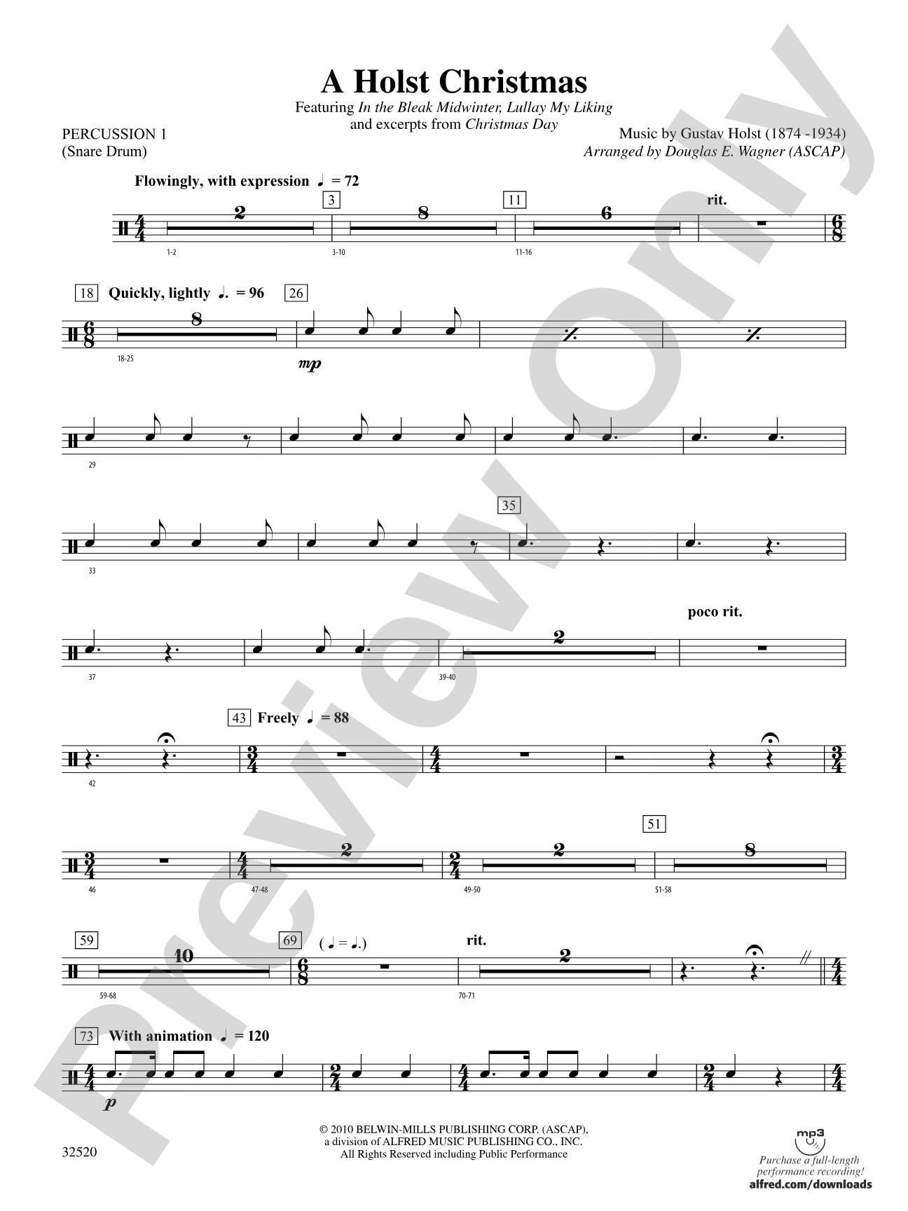 A Holst Christmas: 1st Percussion