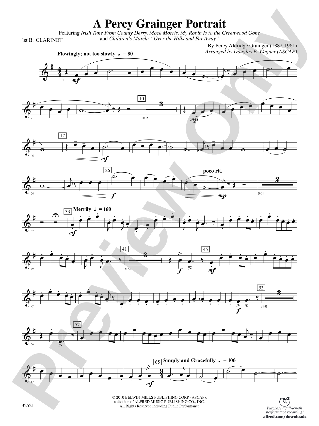 A Percy Grainger Portrait: 1st B-flat Clarinet
