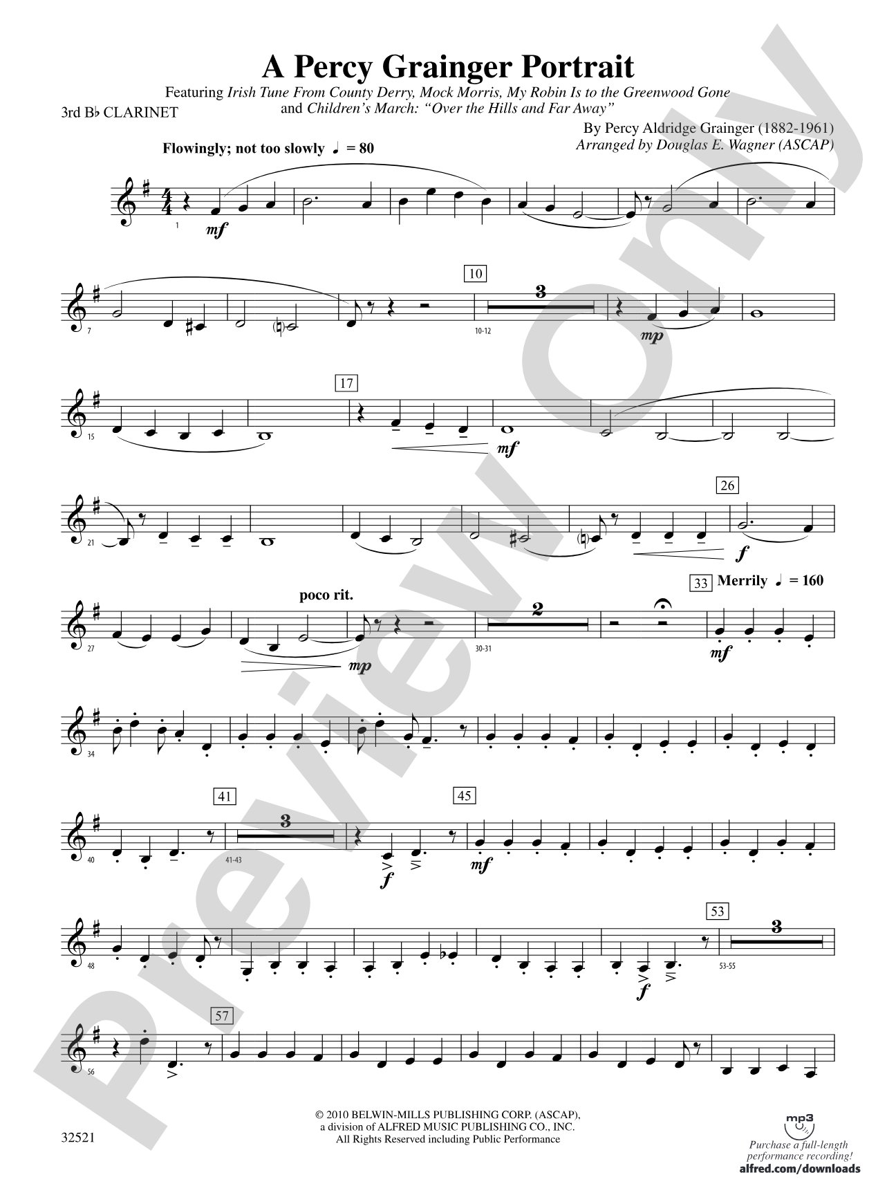 A Percy Grainger Portrait: 3rd B-flat Clarinet