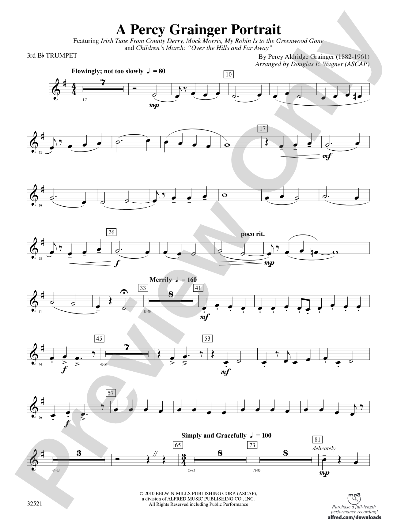 A Percy Grainger Portrait: 3rd B-flat Trumpet