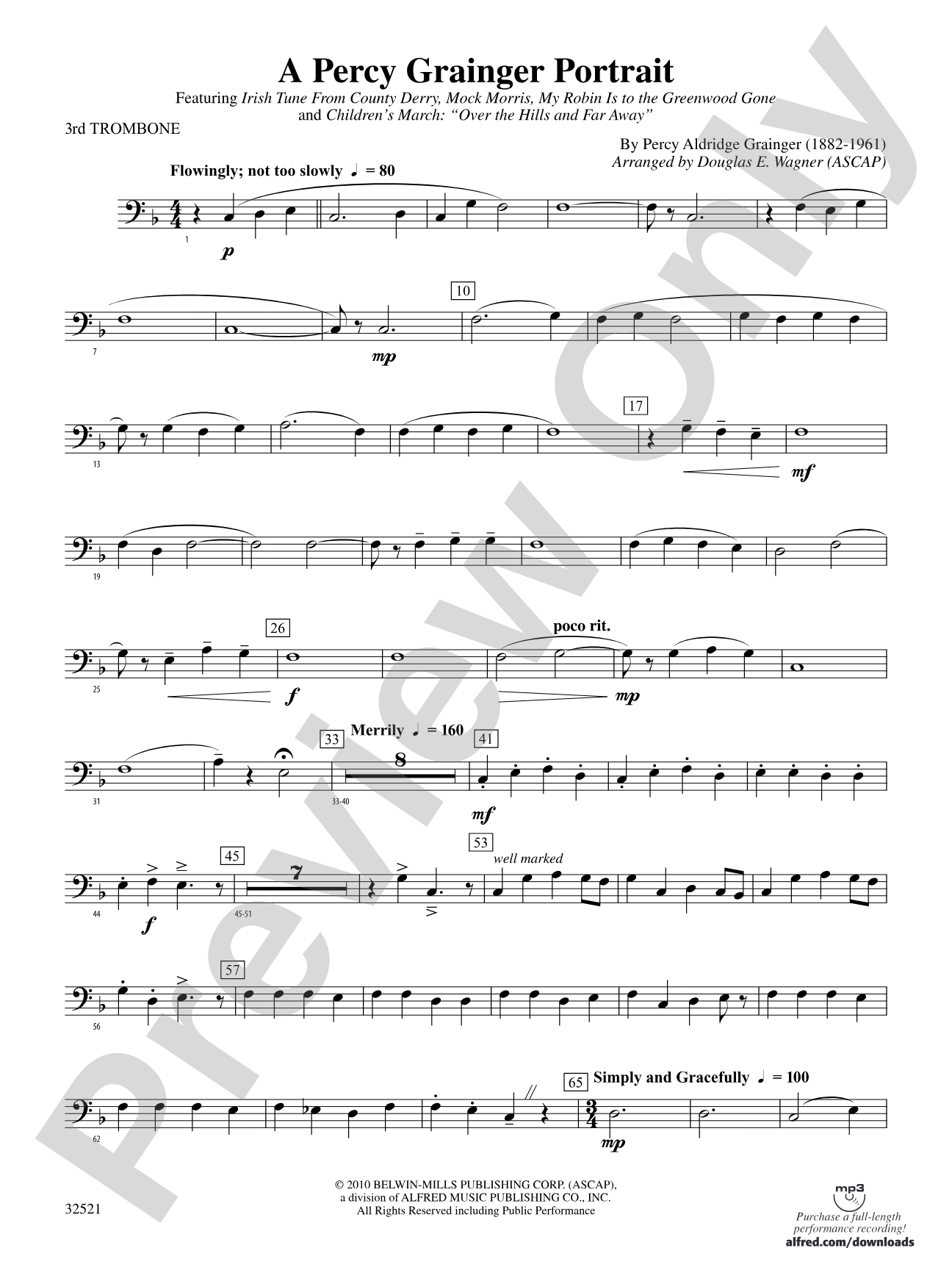 A Percy Grainger Portrait: 3rd Trombone