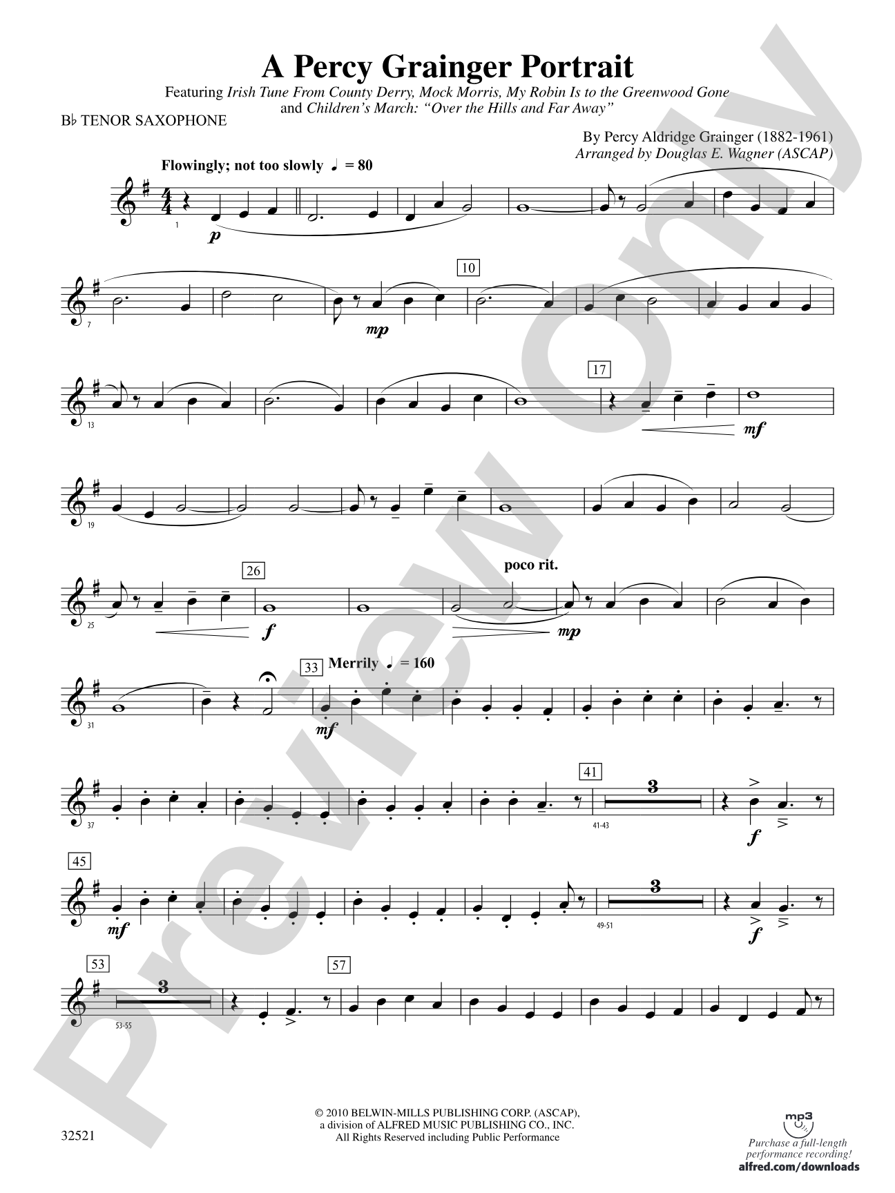 A Percy Grainger Portrait: B-flat Tenor Saxophone