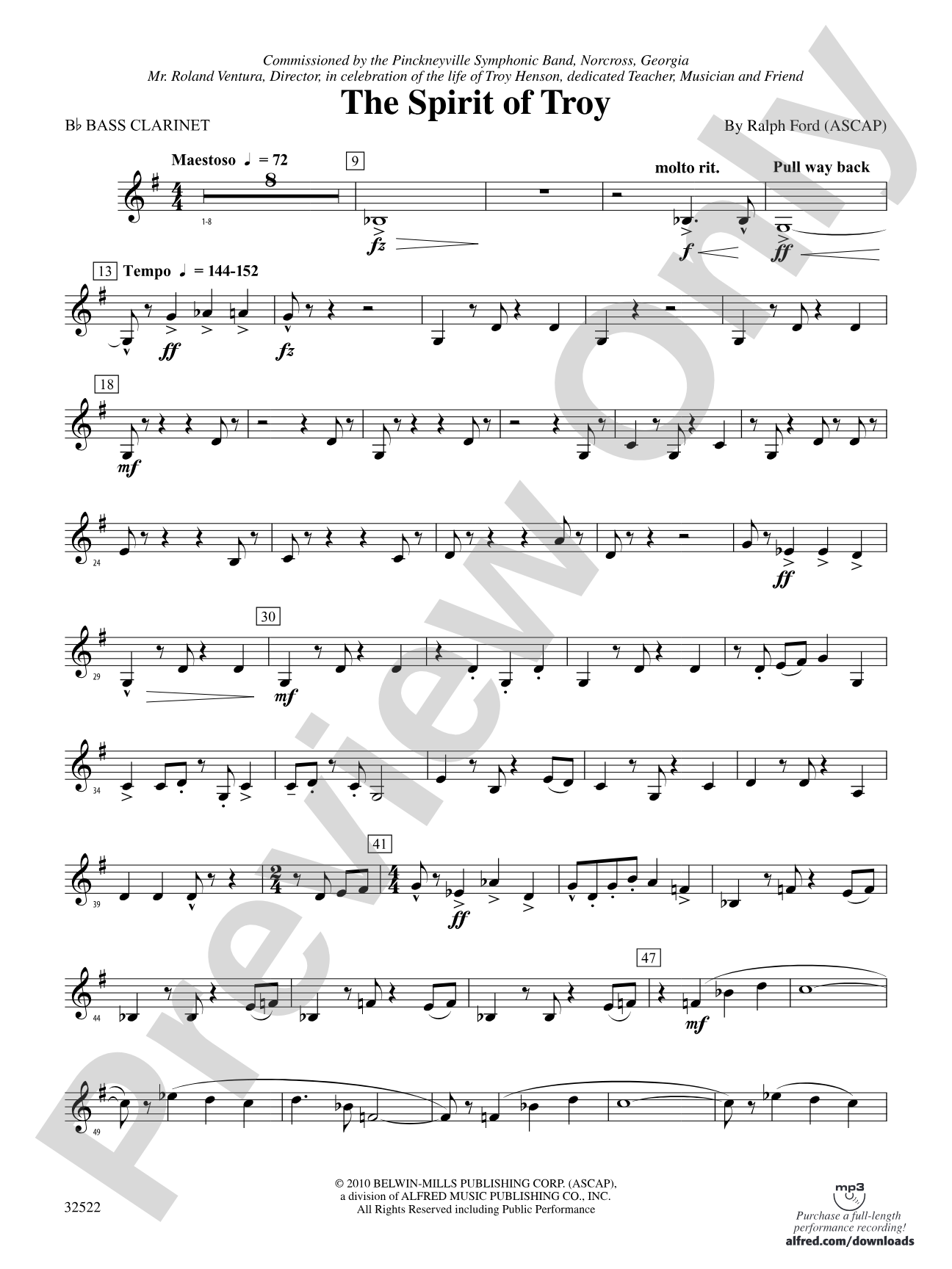 The Spirit of Troy: B-flat Bass Clarinet