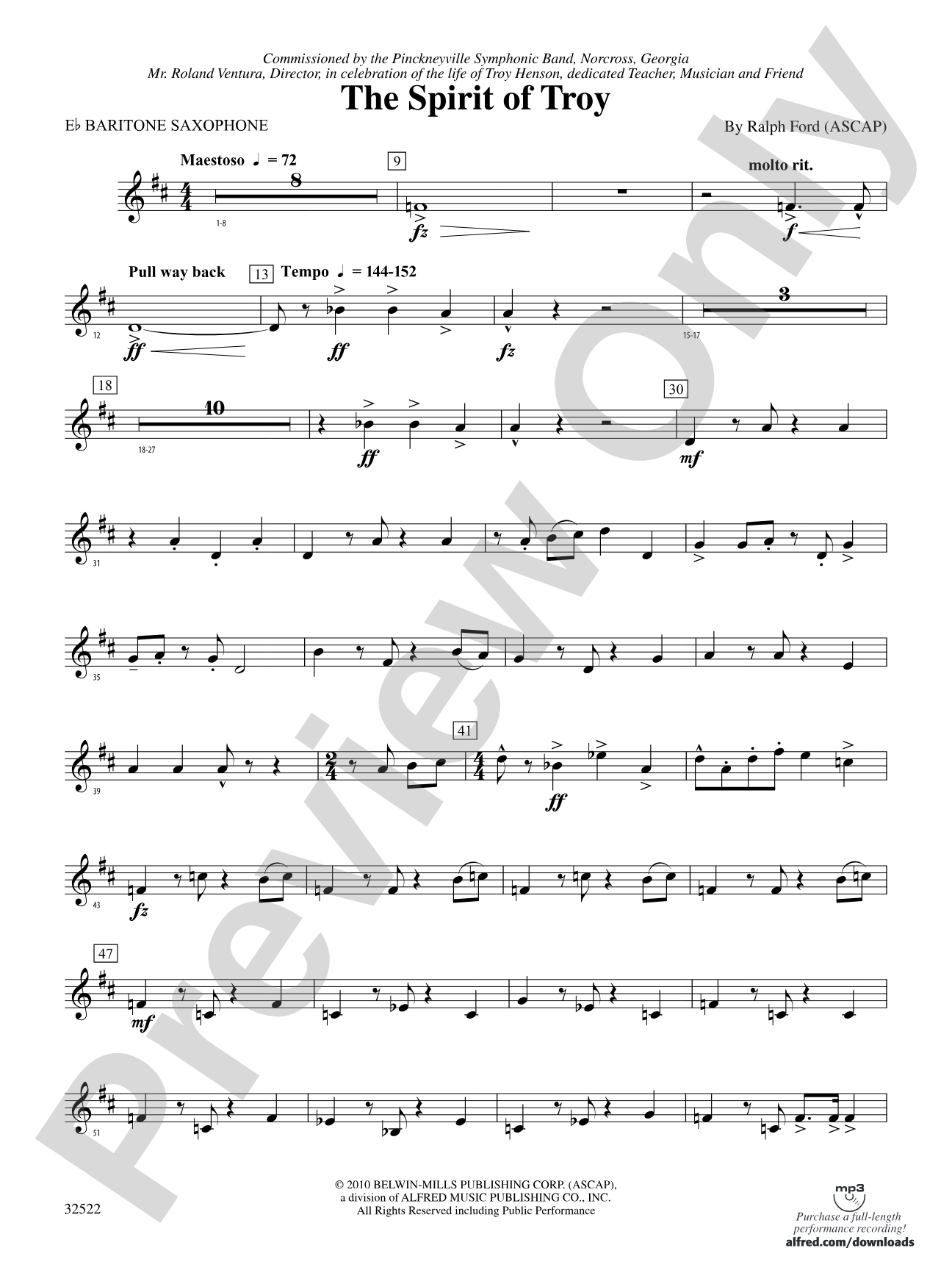 The Spirit of Troy: E-flat Baritone Saxophone