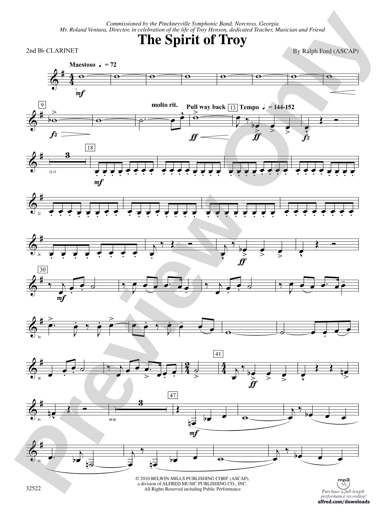 The Spirit of Troy: 2nd B-flat Clarinet