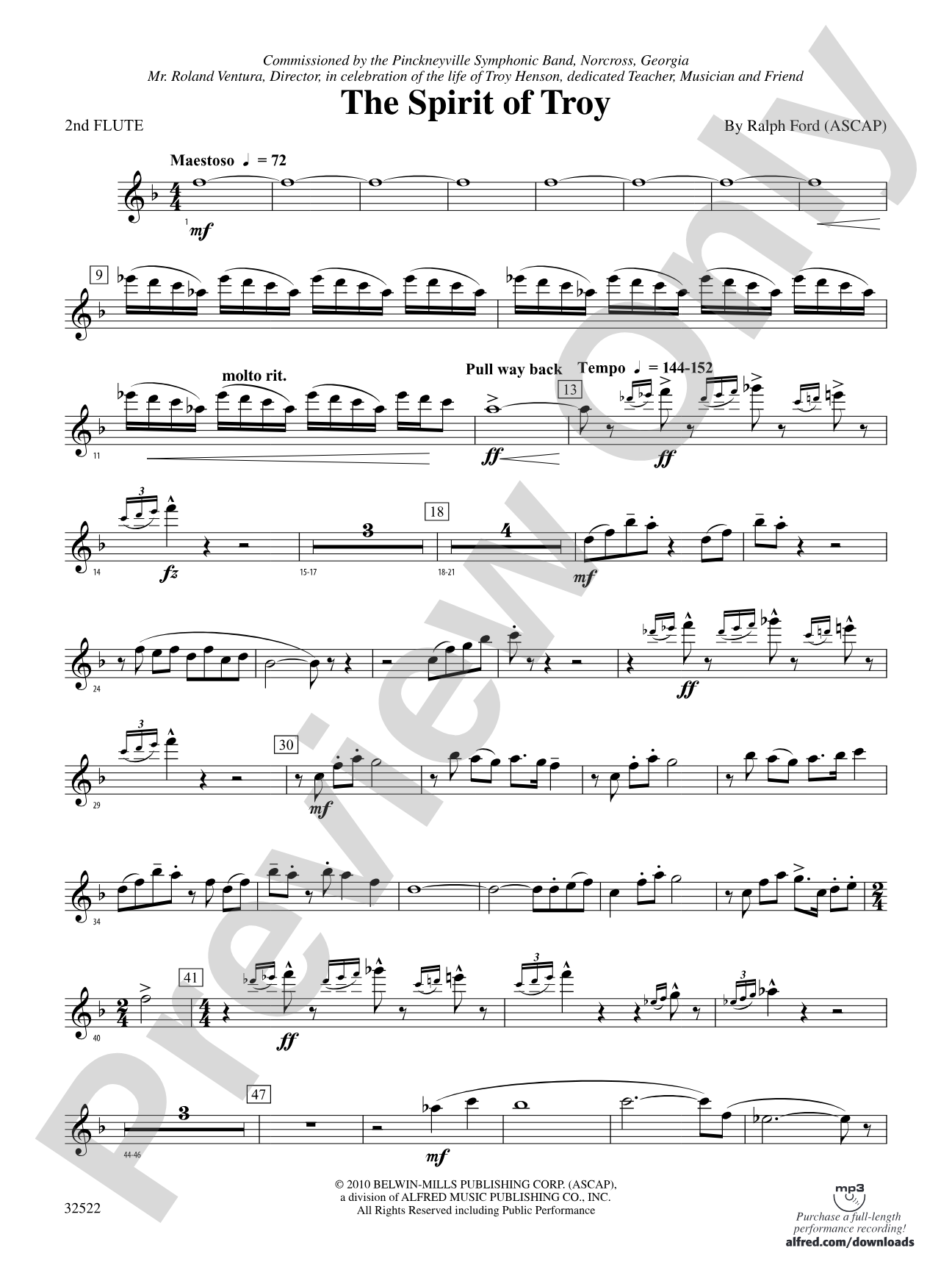 The Spirit of Troy: 2nd Flute