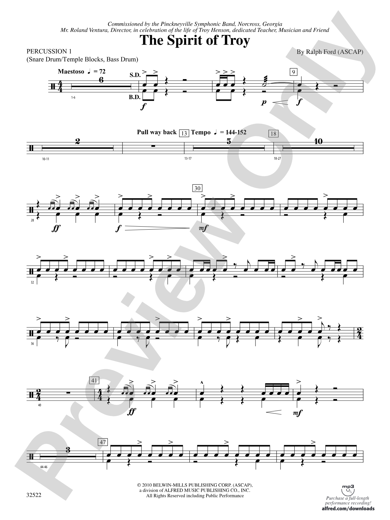 The Spirit of Troy: 1st Percussion
