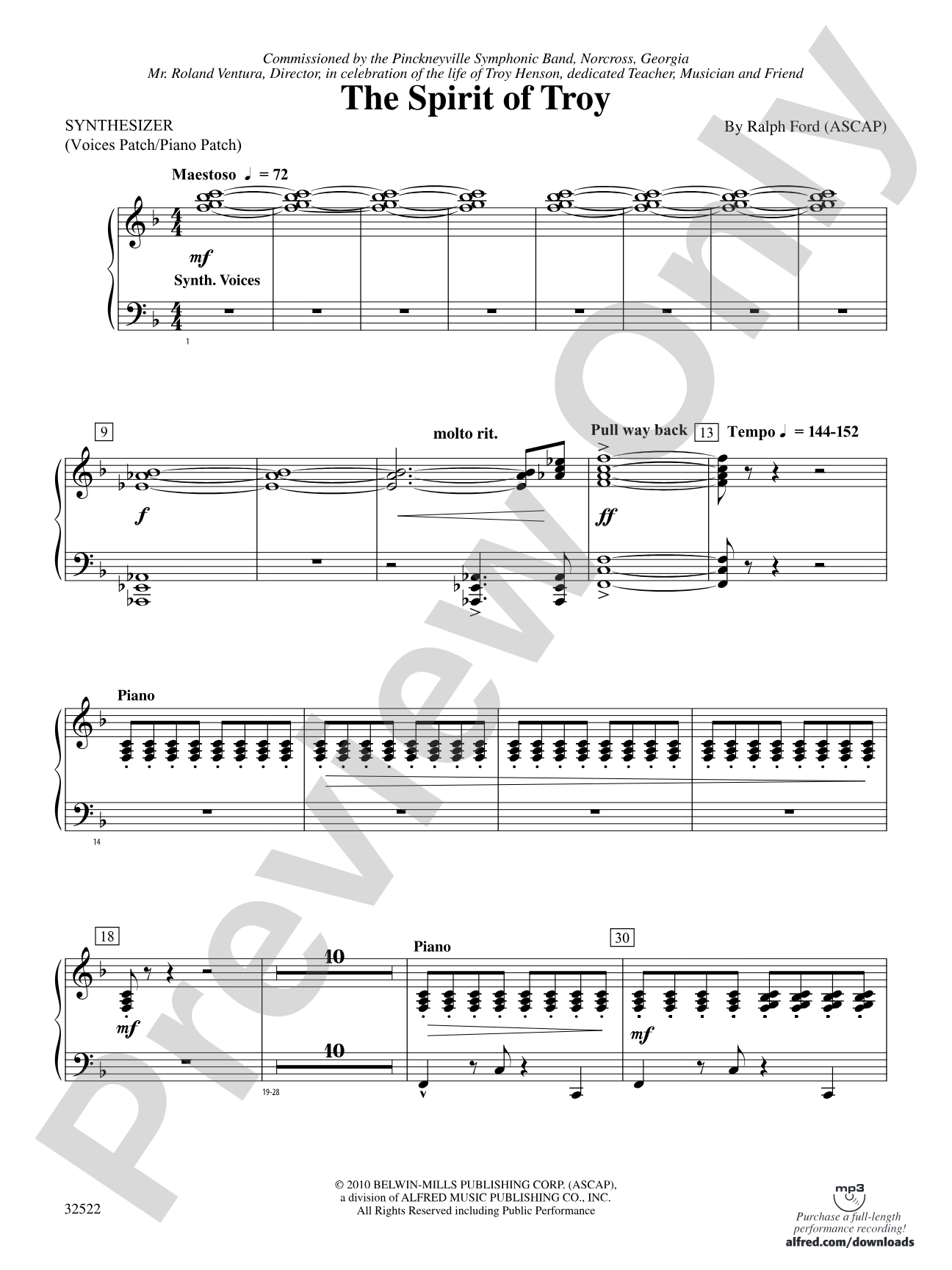 The Spirit of Troy: Synthesizer