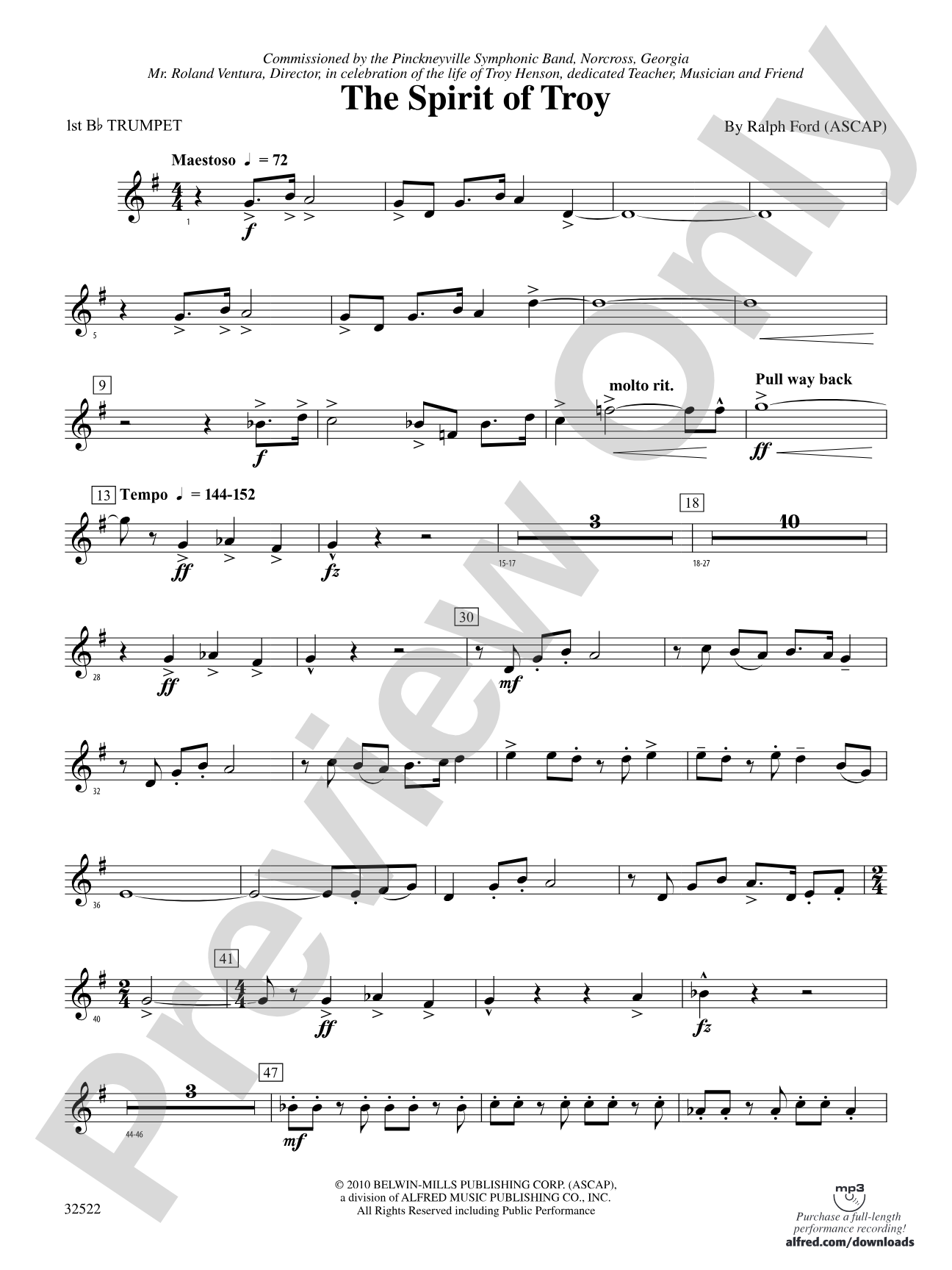 The Spirit of Troy: 1st B-flat Trumpet